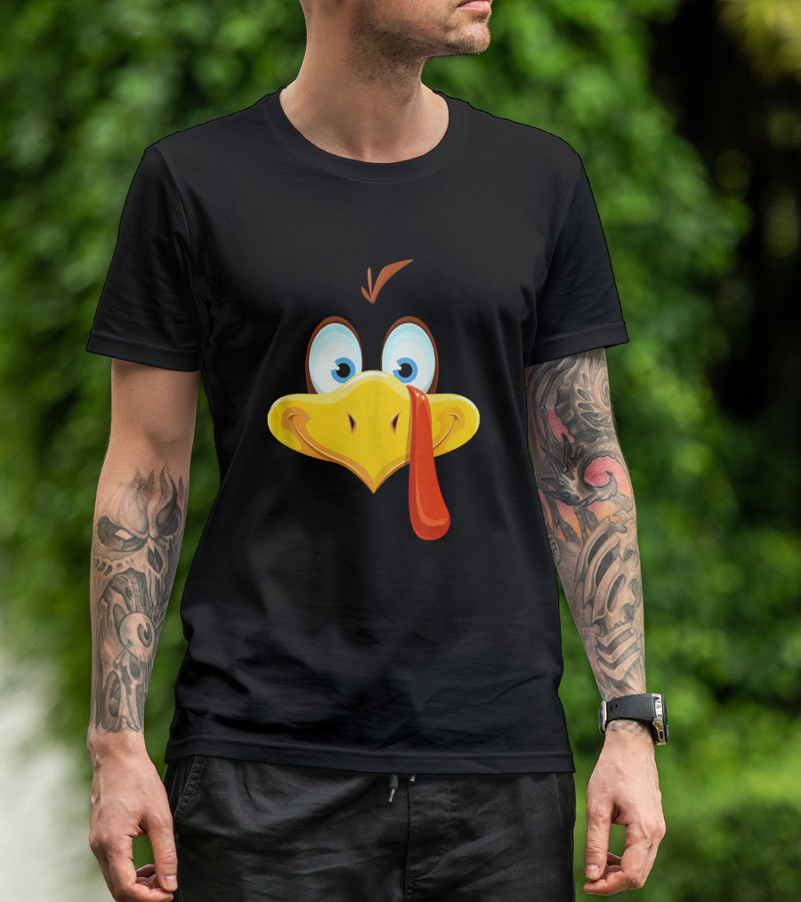 Funny Turkey Face Cartoon Expression T-Shirt