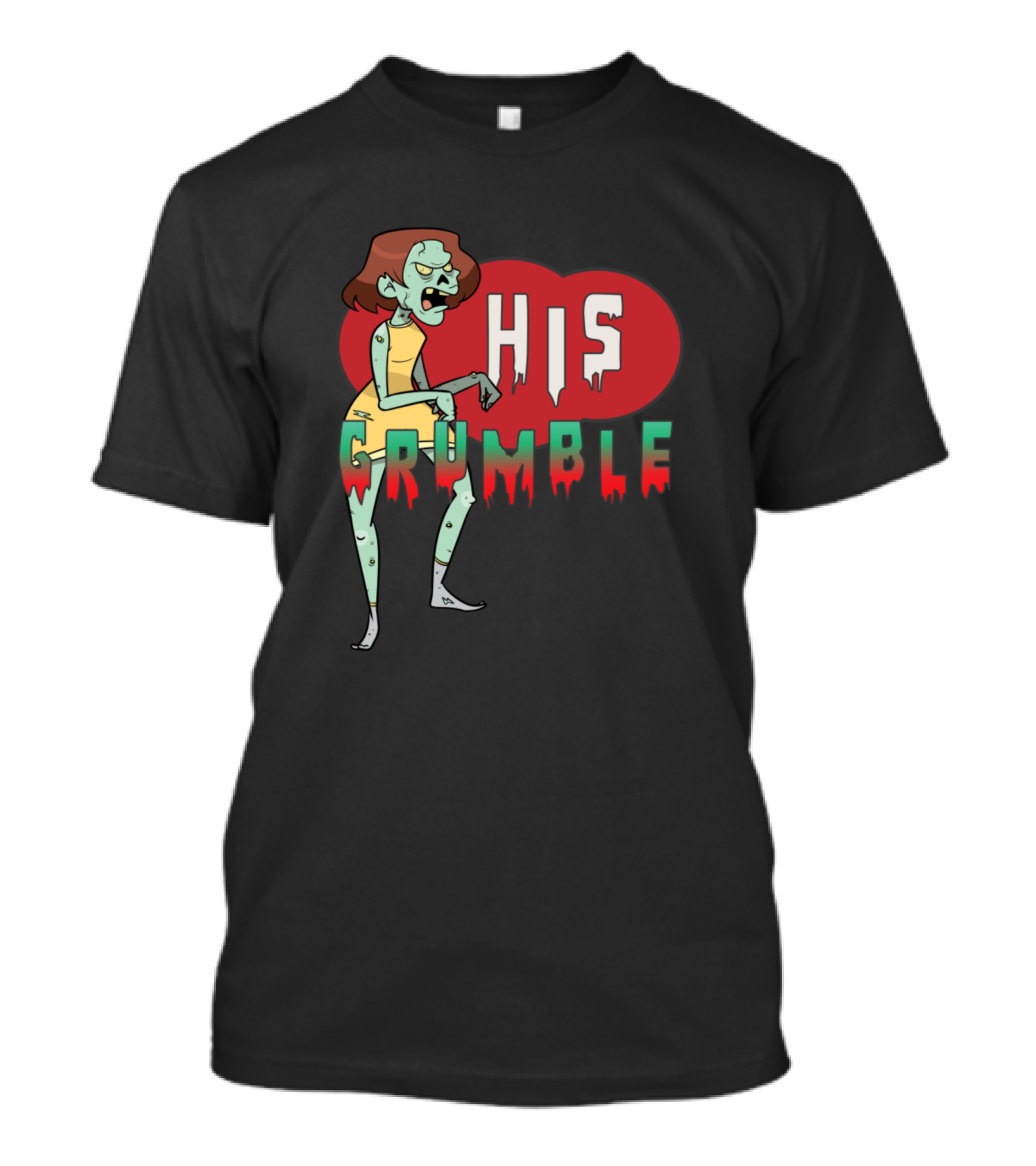 HIS Grumble Zombie Cartoon Character Humor T-Shirt