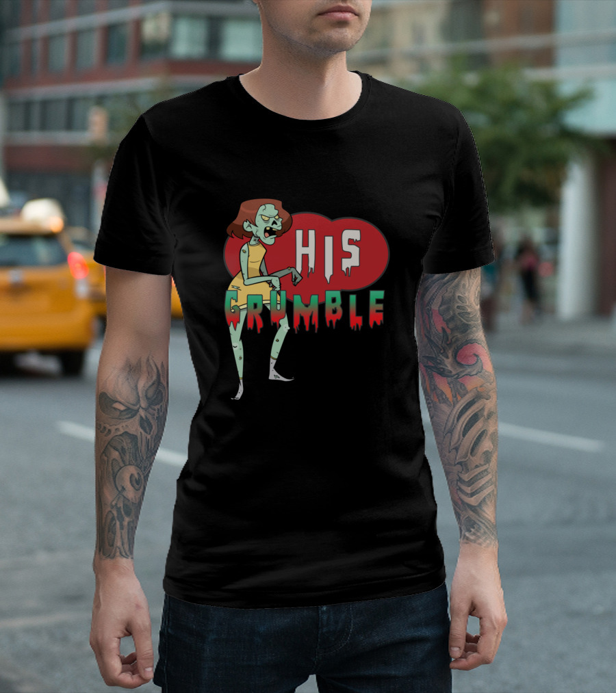 HIS Grumble Zombie Cartoon Character Humor T-Shirt