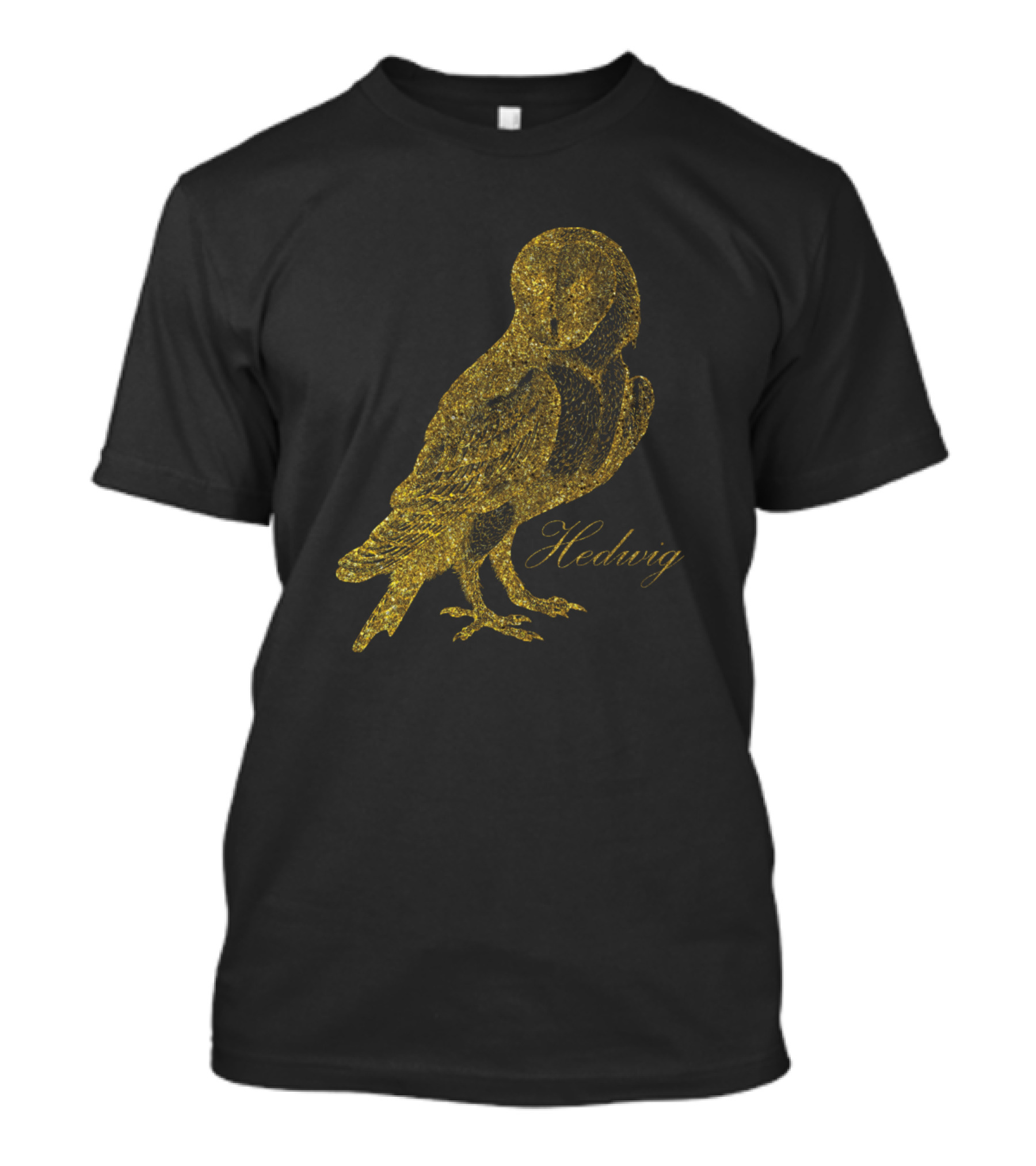 Hedwig Luxury Messenger Owl Gold Glitter T-Shirt