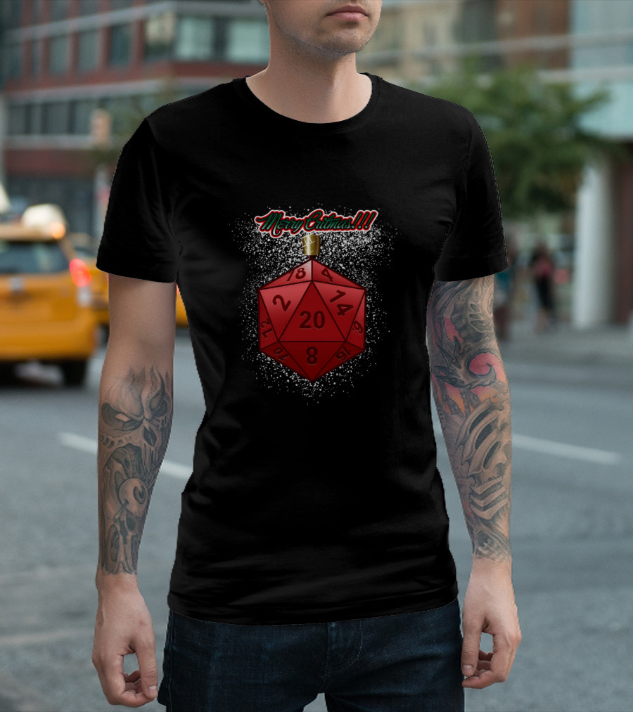 Merry Critmas 20 Sided Dice RPG Christmas Holiday T-Shirt