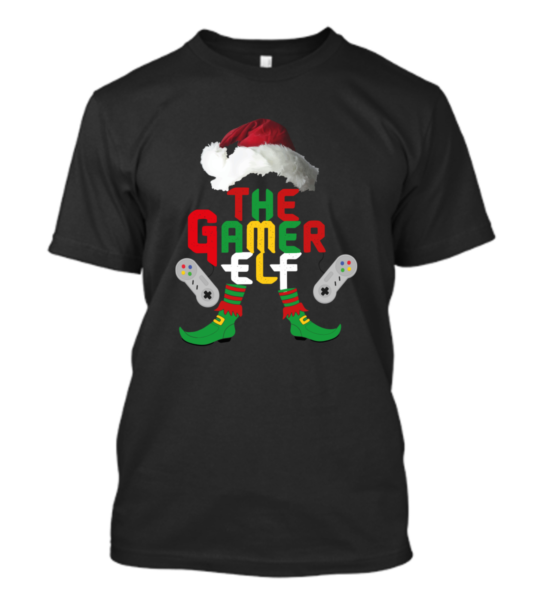 The Gamer Elf Christmas Hat Controller Boots T-Shirt