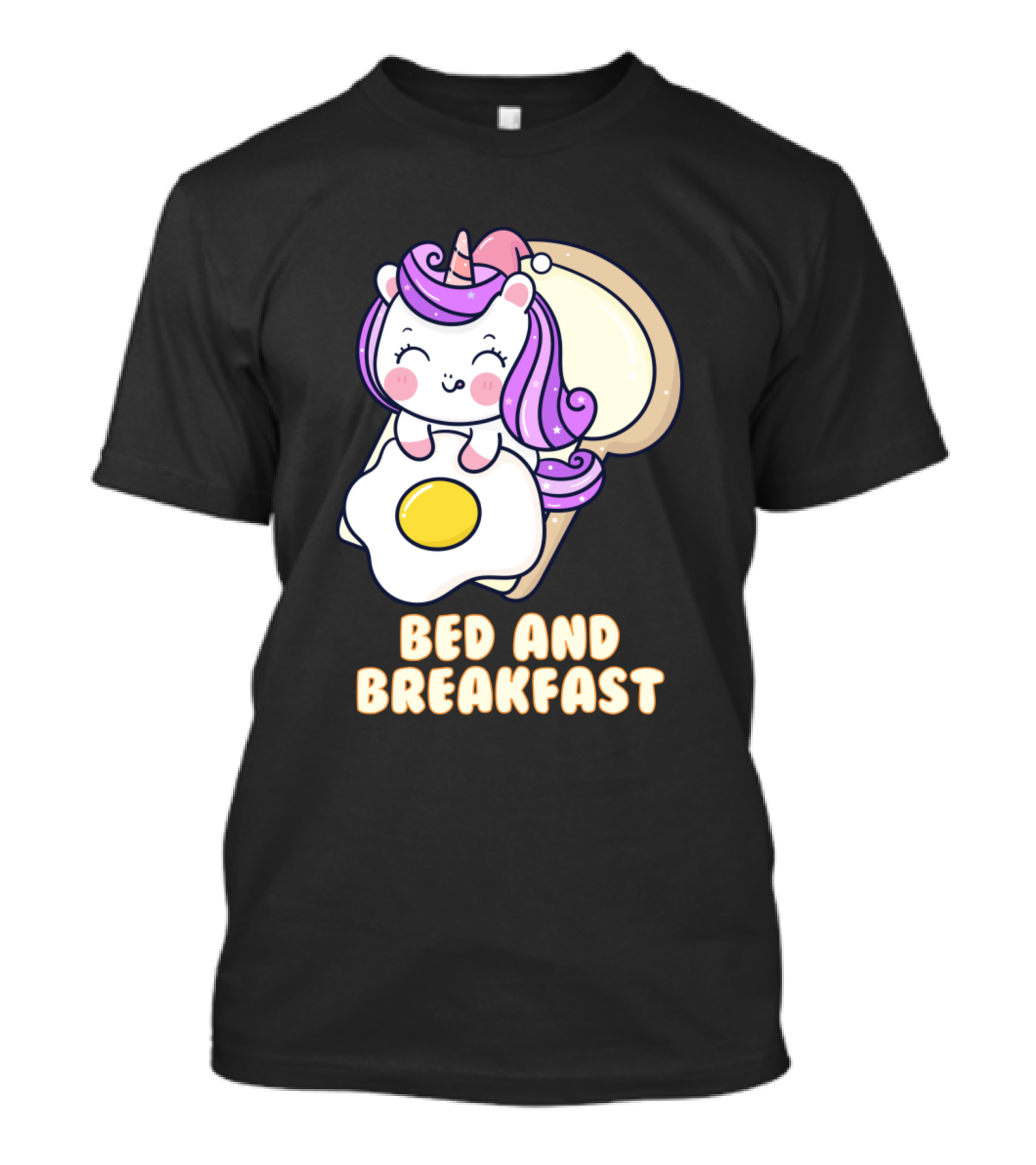 Unicorn Bed And Breakfast Birthday Girl Egg Toast T-Shirt