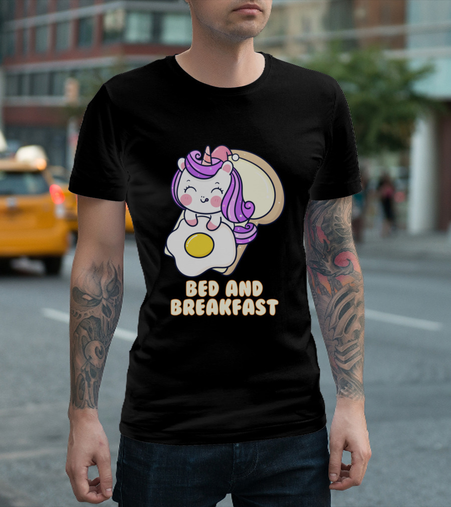 Unicorn Bed And Breakfast Birthday Girl Egg Toast T-Shirt