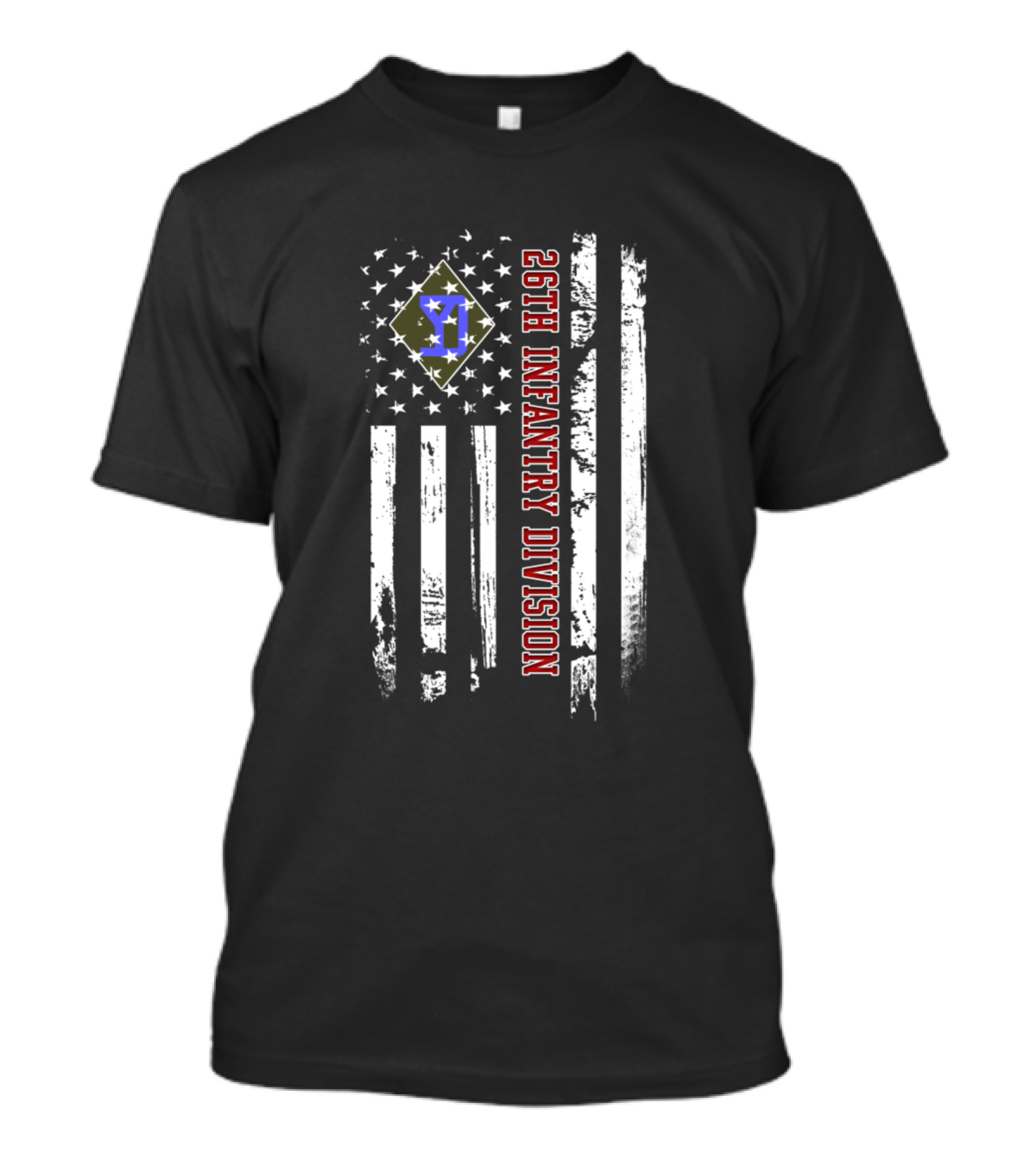 26th Infantry Division American Flag Distressed T-Shirt
