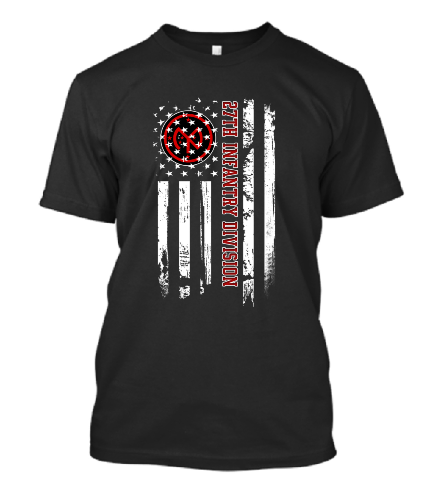 27Th Infantry Division American Flag Grunge Style Stars Stripes T-Shirt