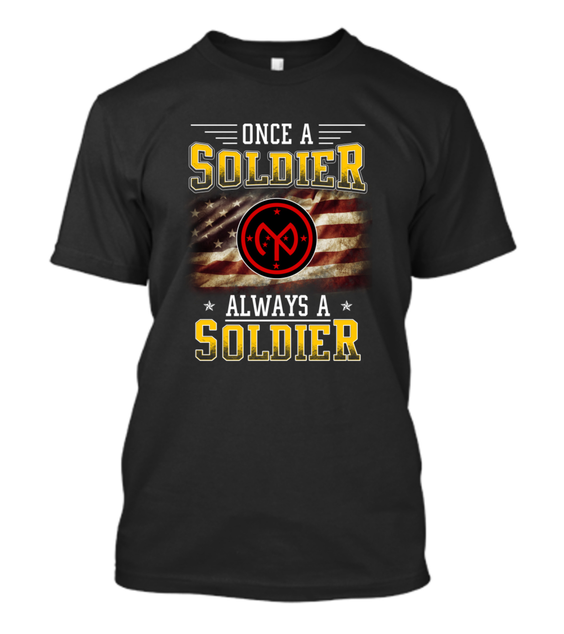 Once A Soldier Always A Soldier 27th Infantry Division Veteran Flag T-Shirt