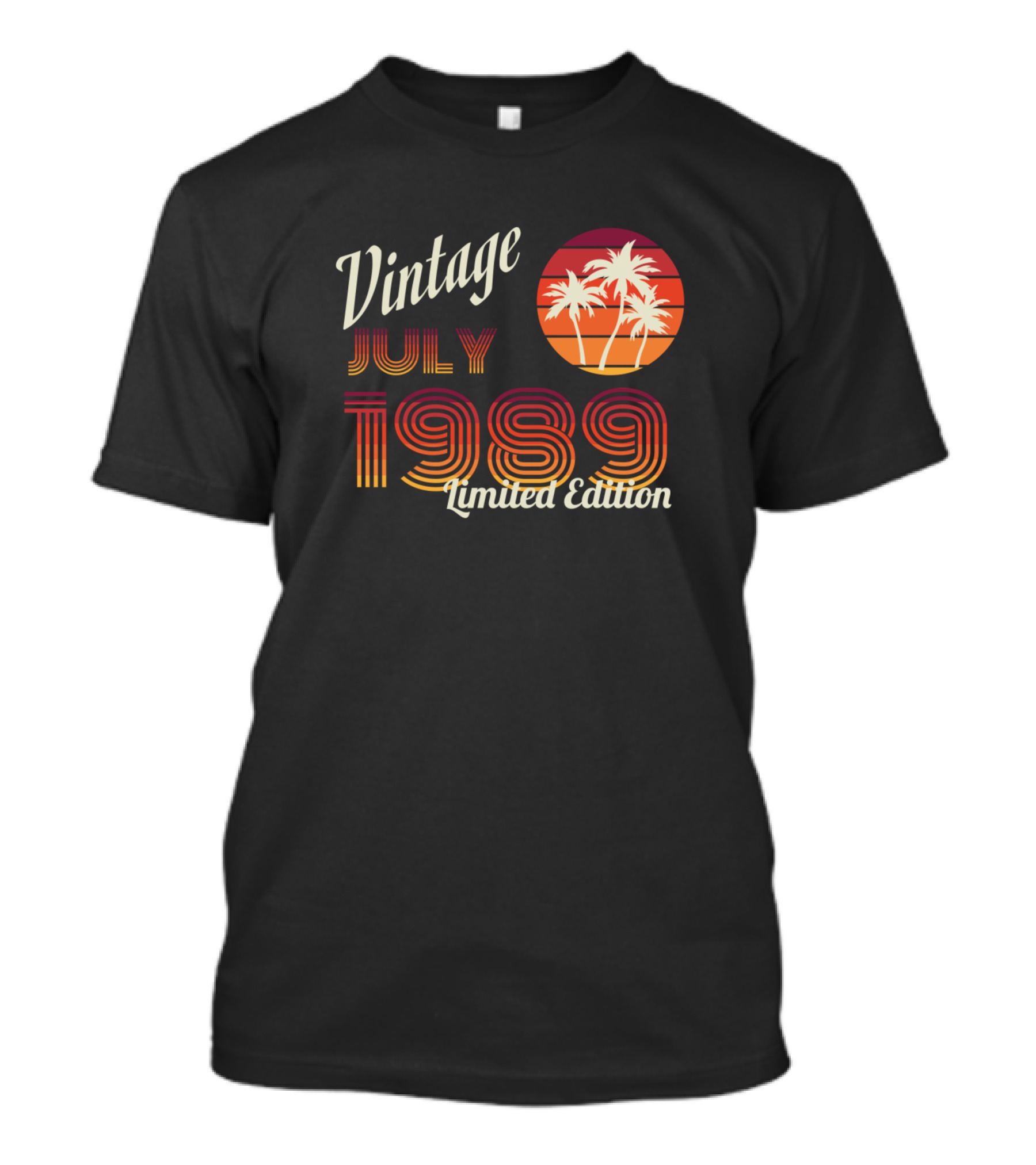 Vintage July 1989 Retro Sun With Palm Trees T-Shirt