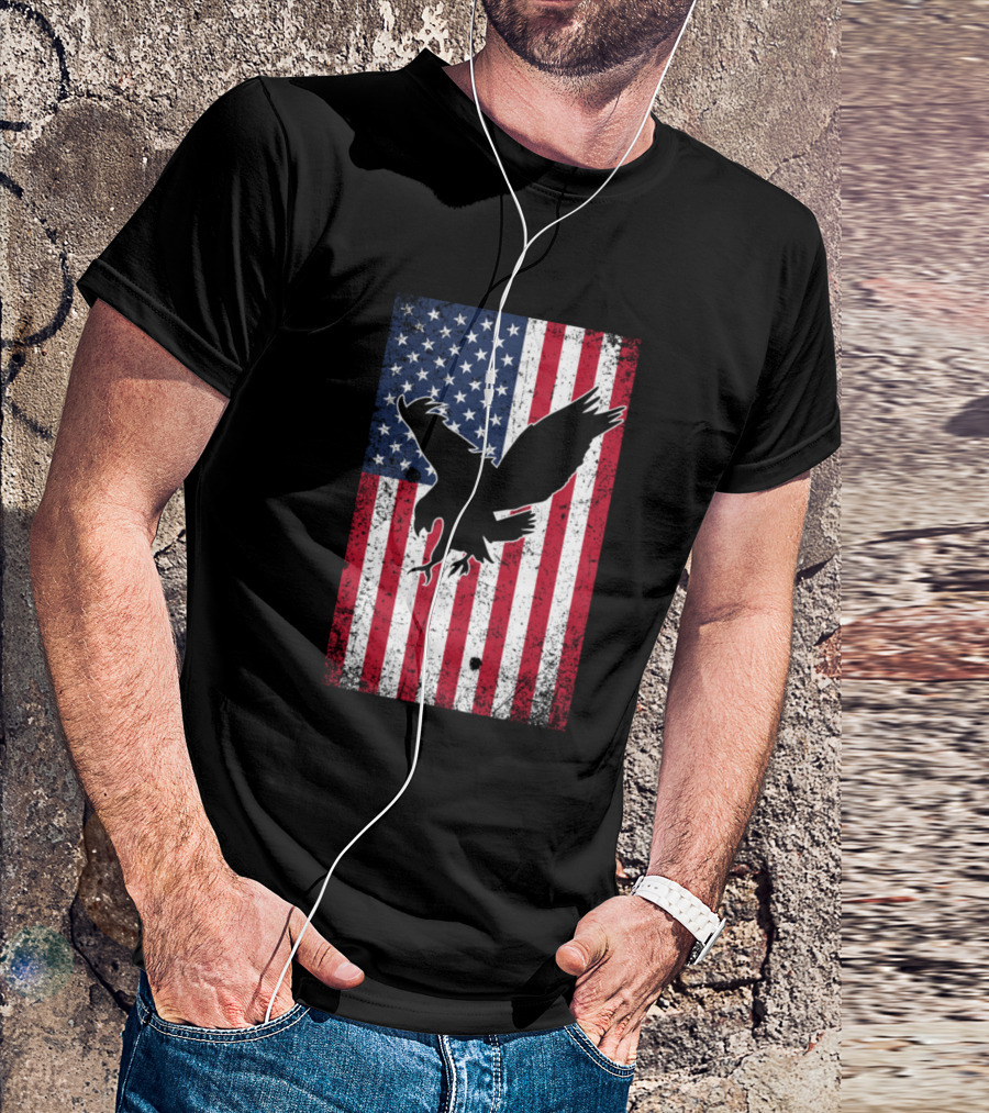 American Flag Eagle Patriotic USA Iconic T-Shirt
