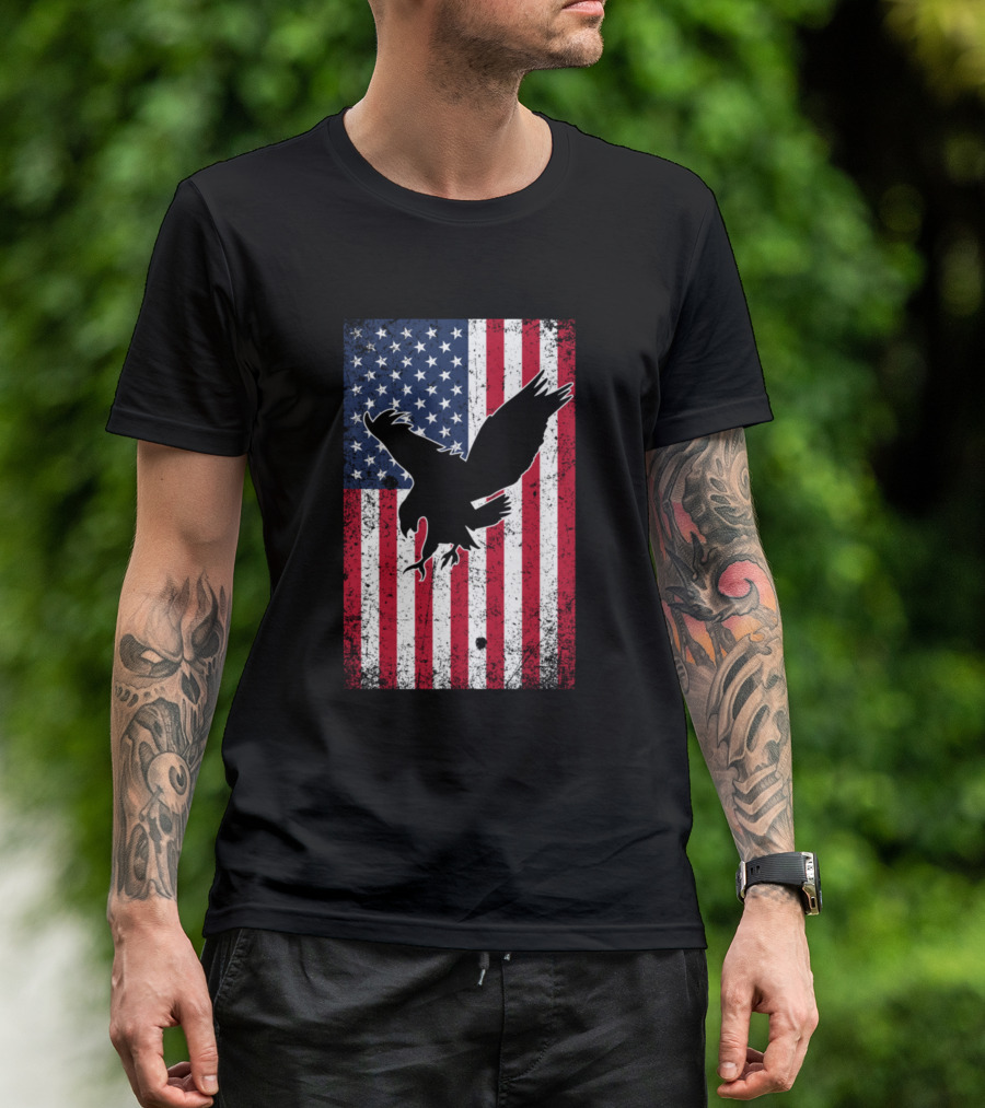 American Flag Eagle Patriotic USA Iconic T-Shirt