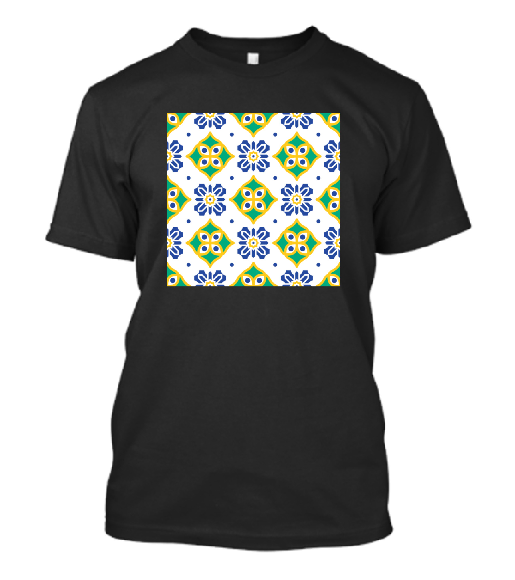 Azulejo 20 Vector Portuguese Moorish Pattern Square T-Shirt