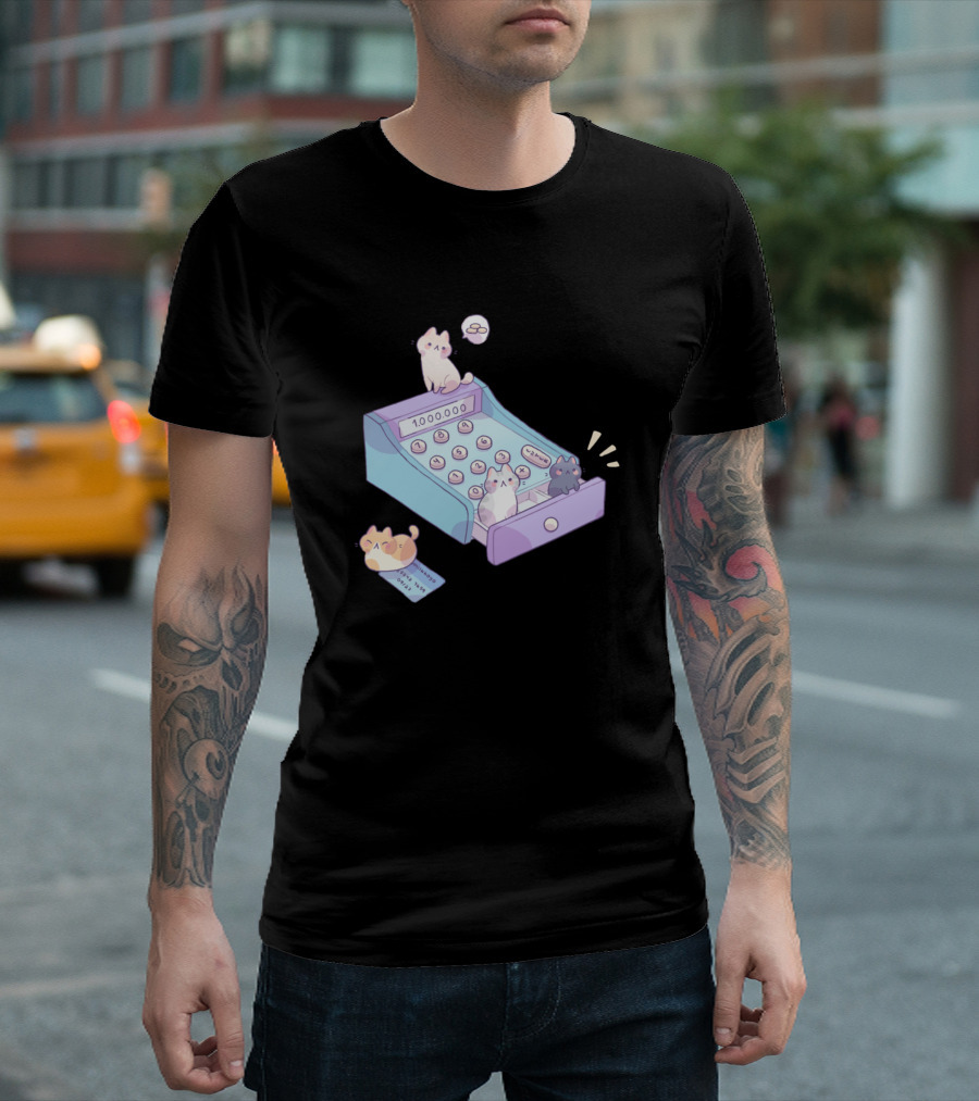 Cuteness Overload Kittens with Money in Cash Register T-Shirt