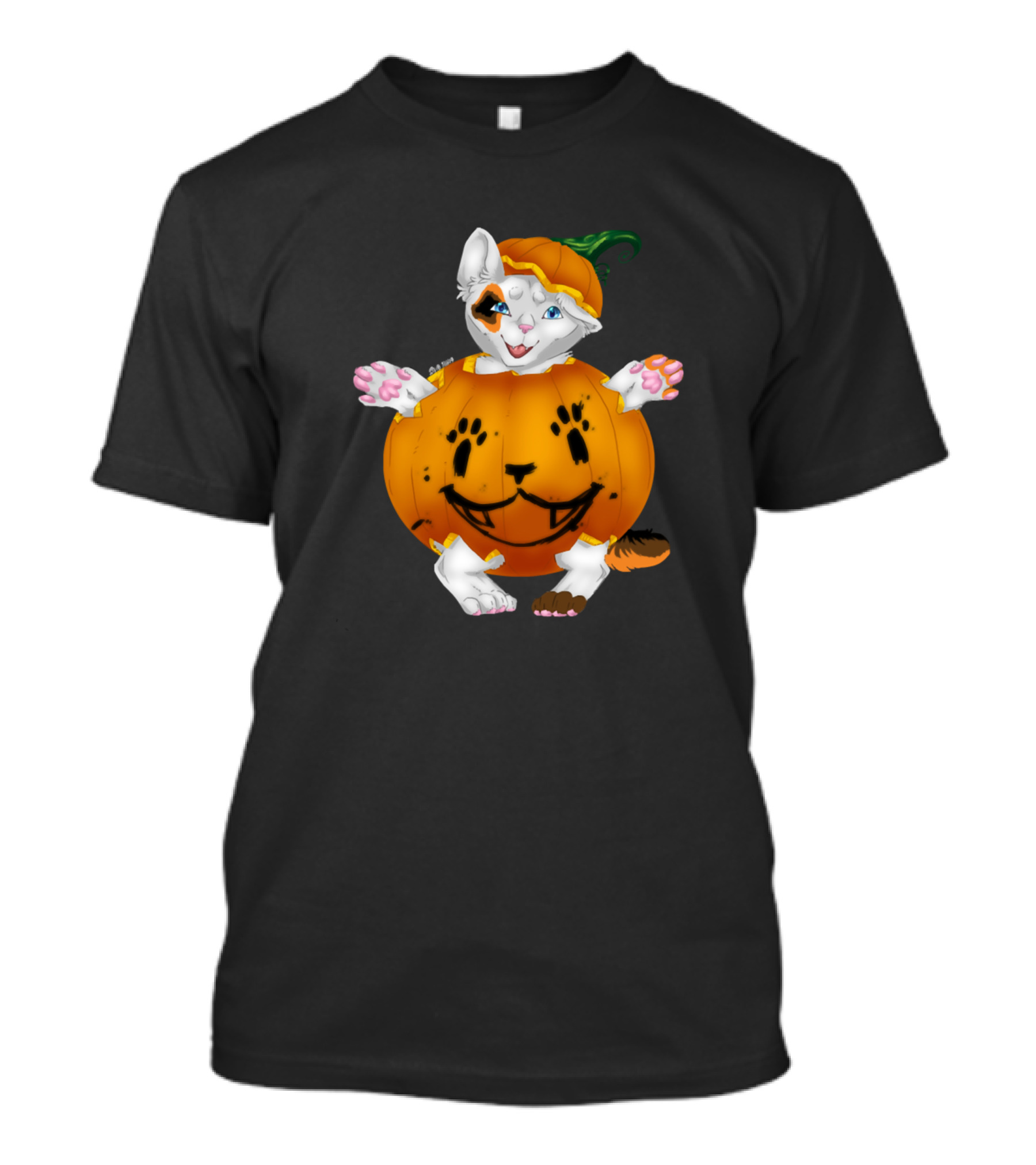 Halloween Kitten In Pumpkin Costume Cat Munkin Kitty T-Shirt