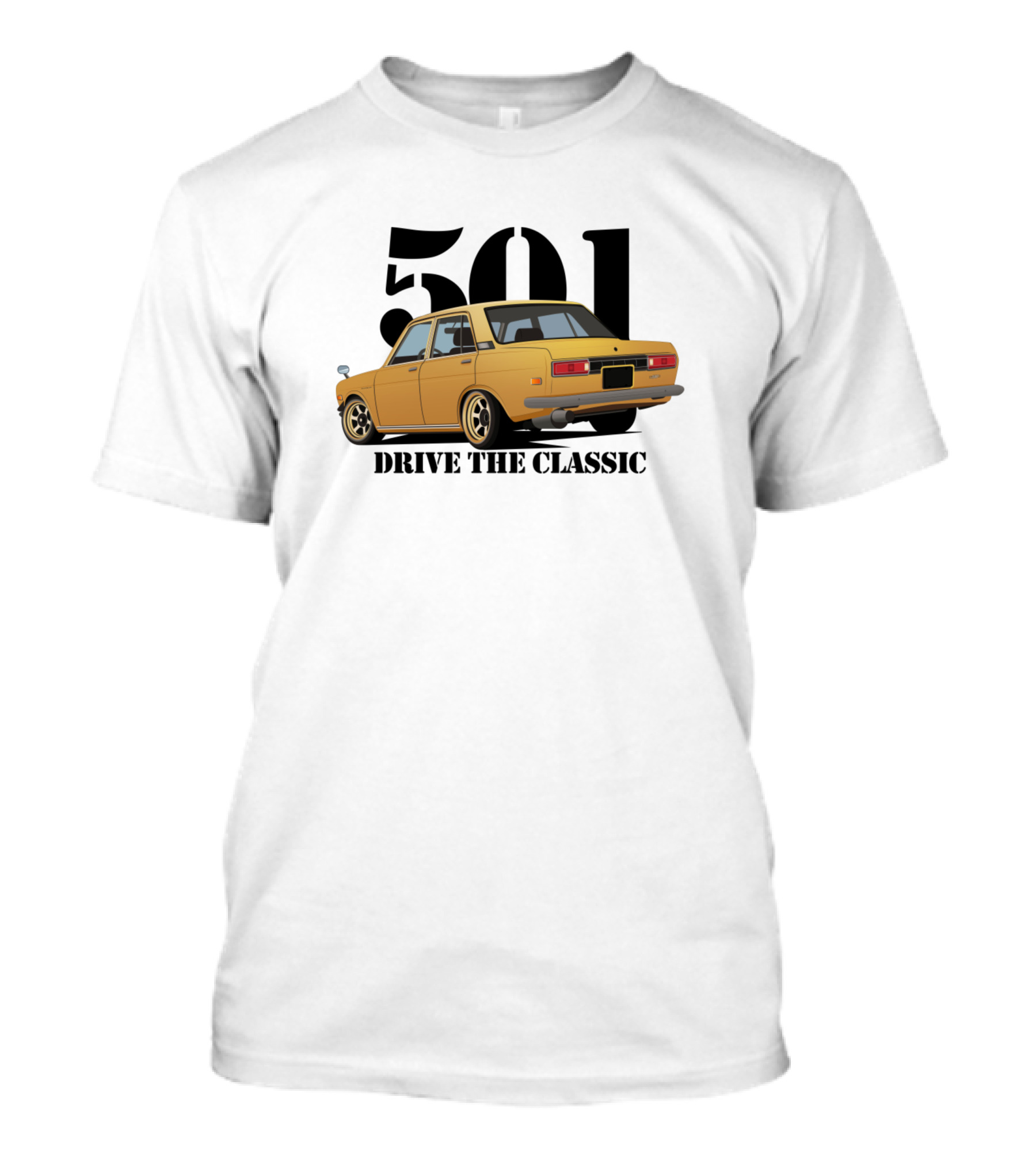 Datsun 510 Drive The Classic Yellow Car T-Shirt