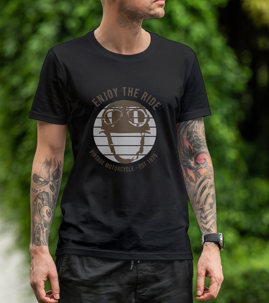 Enjoy The Ride Vintage Motorcycle EST 1975 T-Shirt