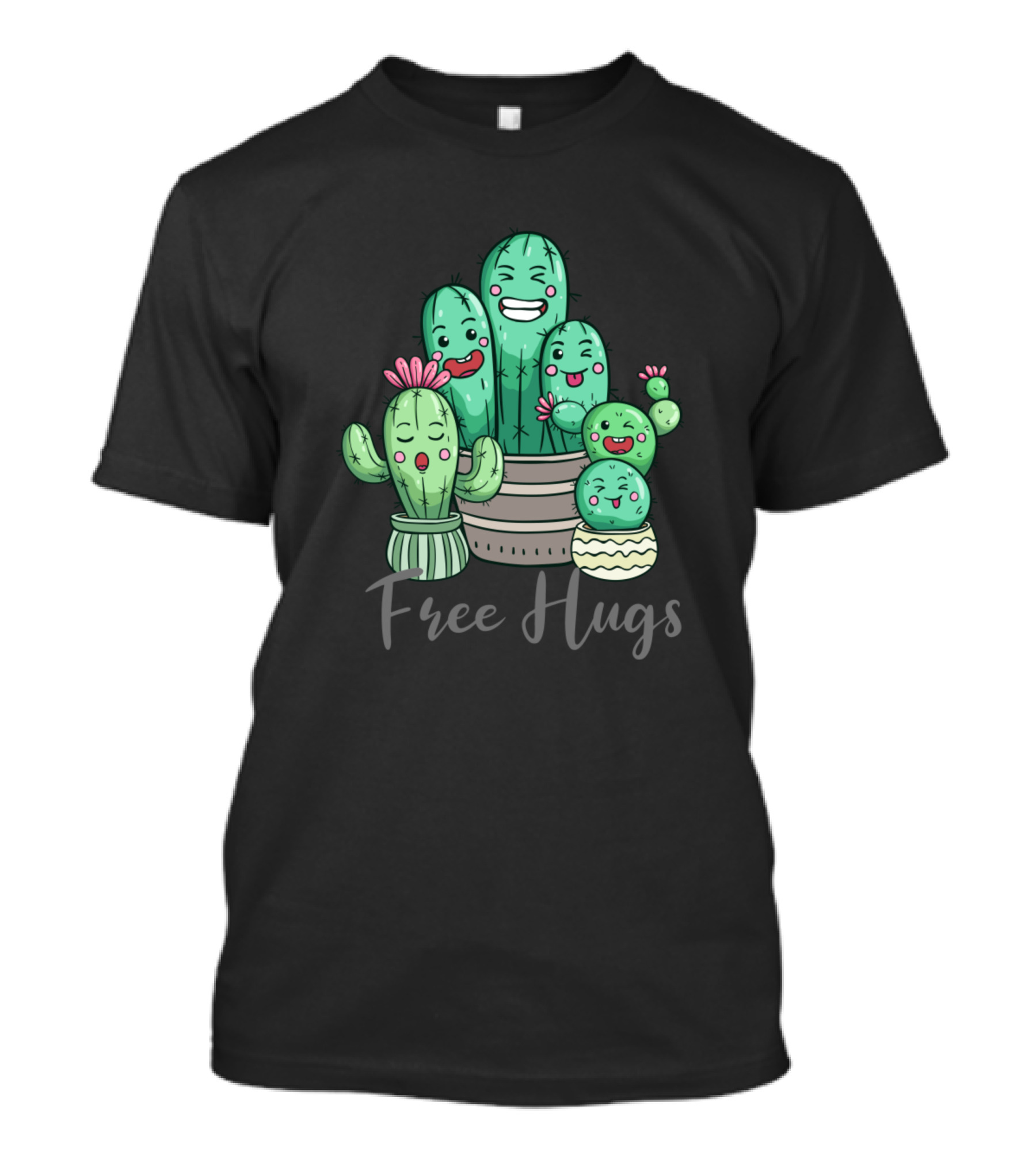 Free Cactus Hugs Funny Awesome Cactus Lover T-Shirt