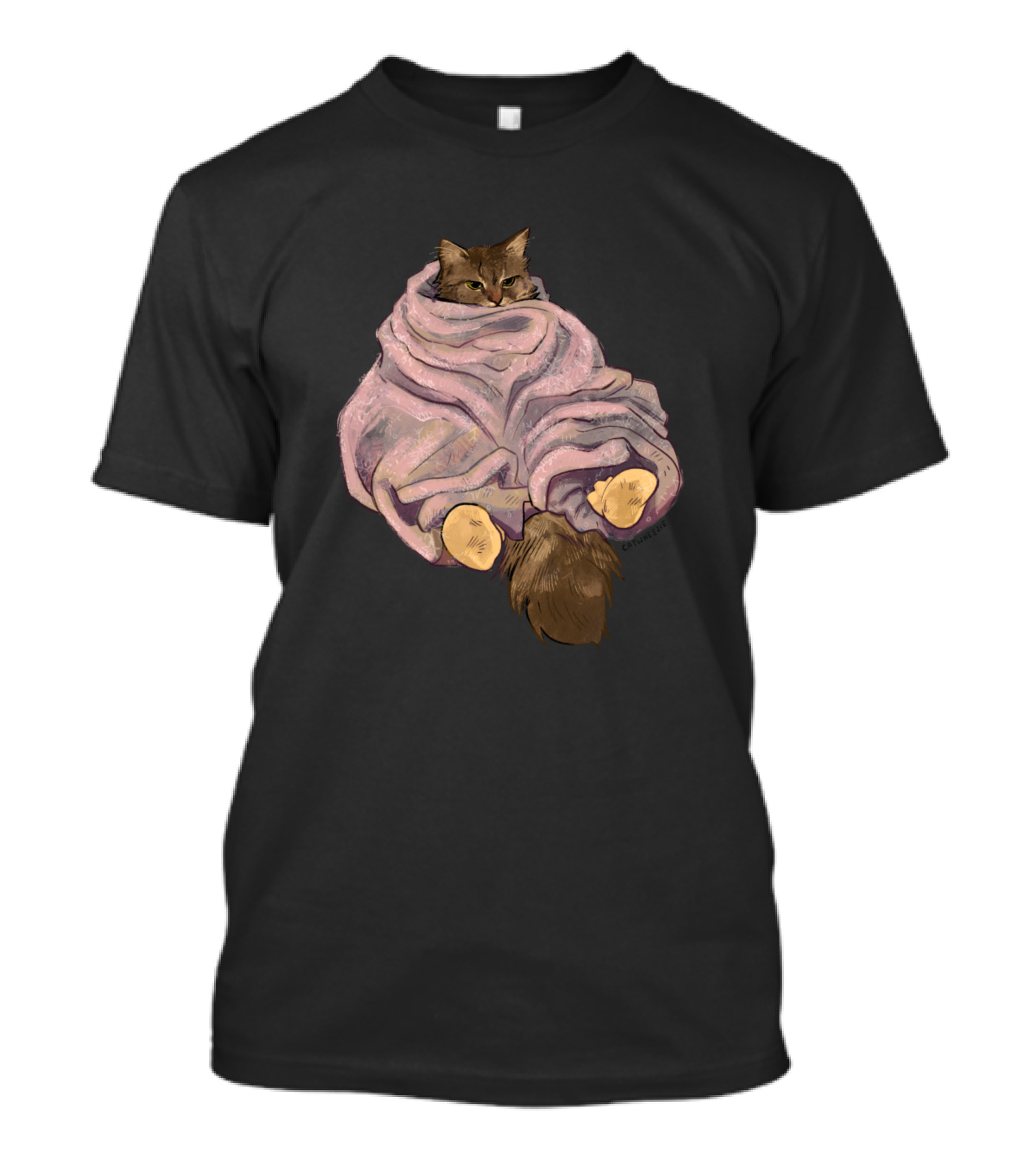 Heck Forgot The Snacks Cozy Cat Wrapped In Blanket T-Shirt