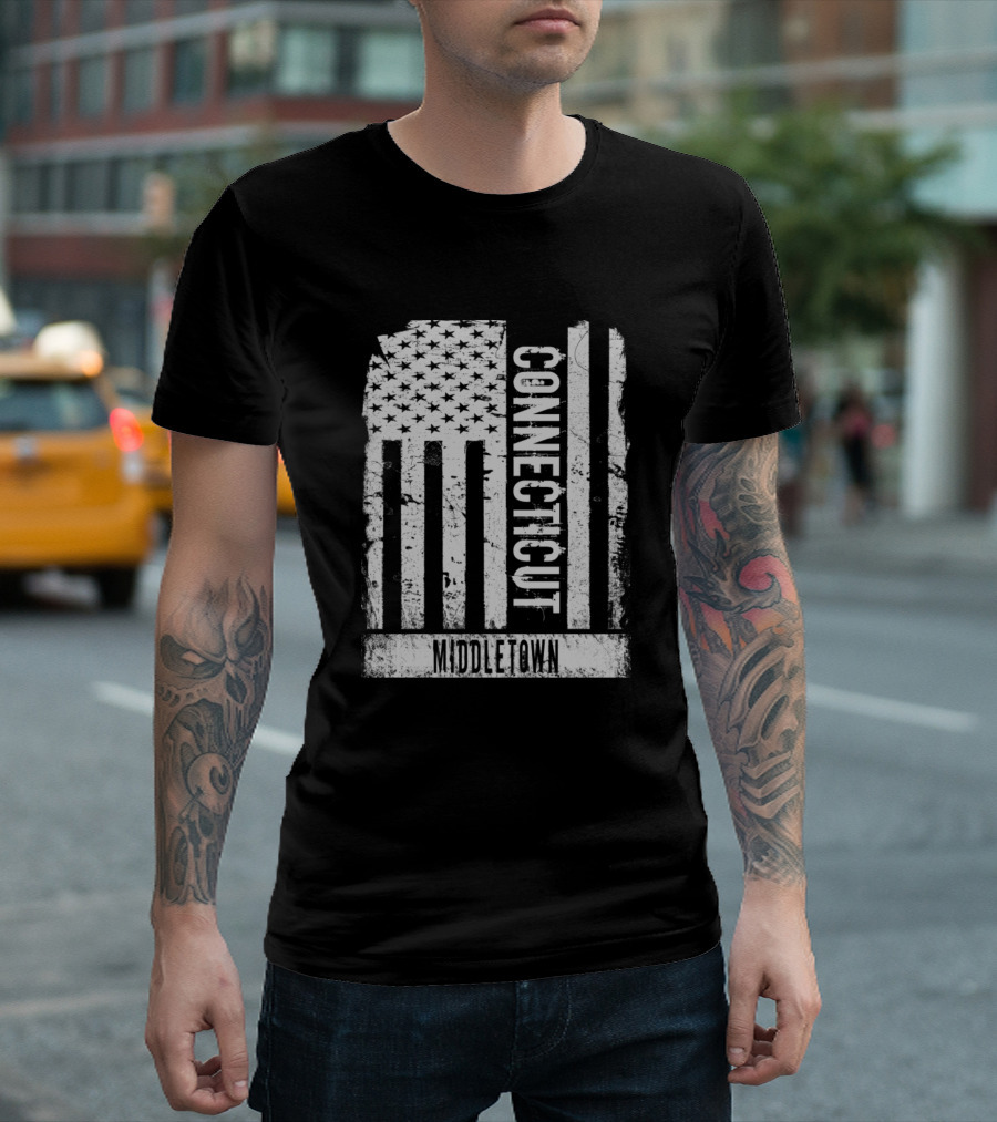 Connecticut Middletown American Flag T-Shirt