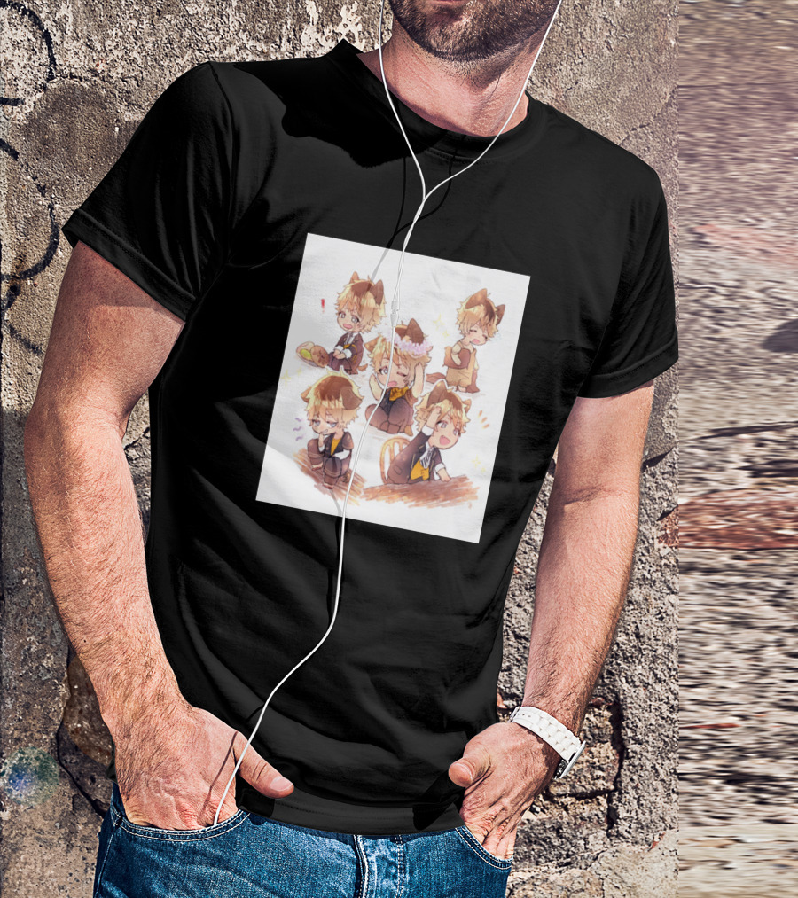 Ruggie Bucchi Chibi Characters Twisted Wonderland Fan T-Shirt