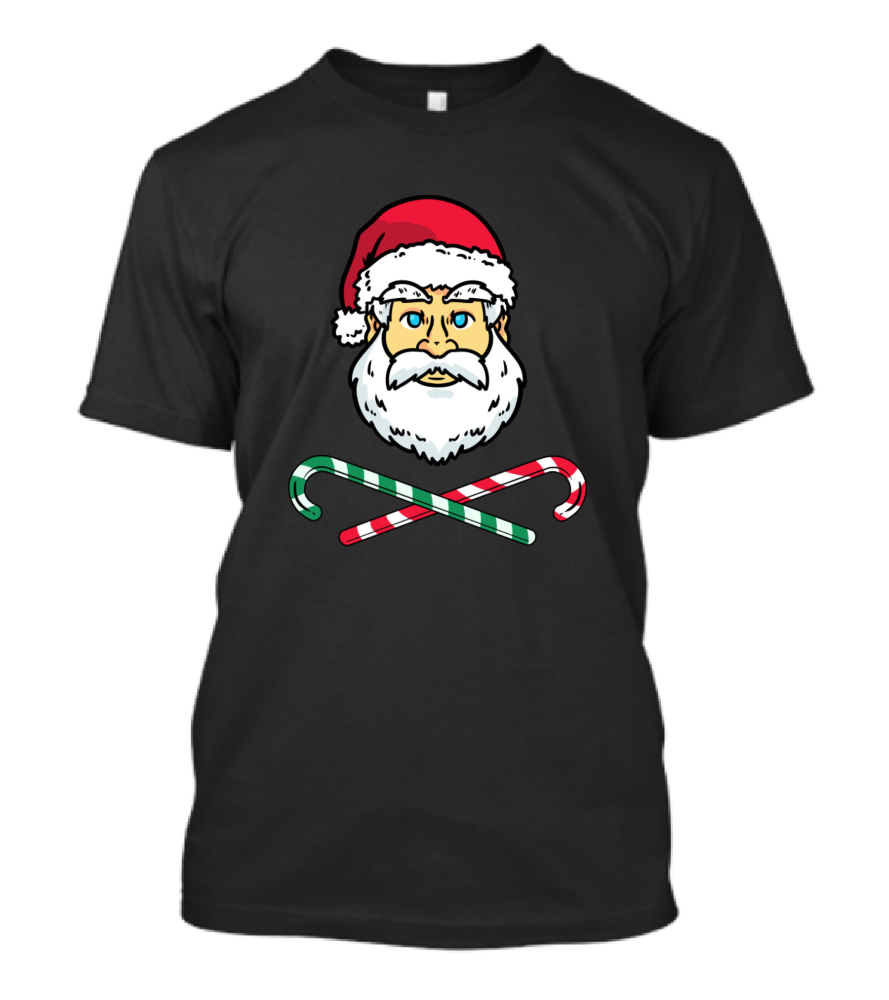 Santa Claus Candy Cane Cross T-Shirt