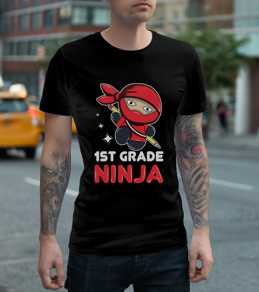 1st Grade Ninja School Enrollment Bag T-Shirt