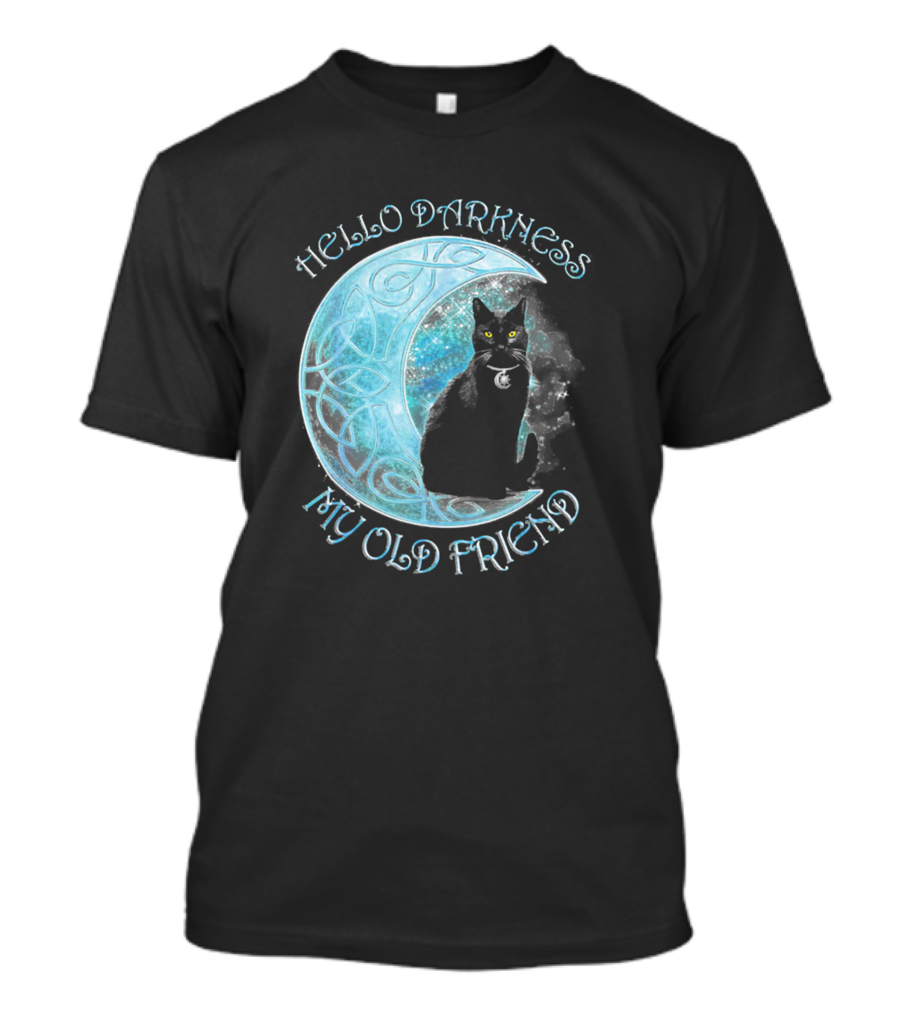 Hello Darkness My Old Friend Funny Cat Moon T-Shirt