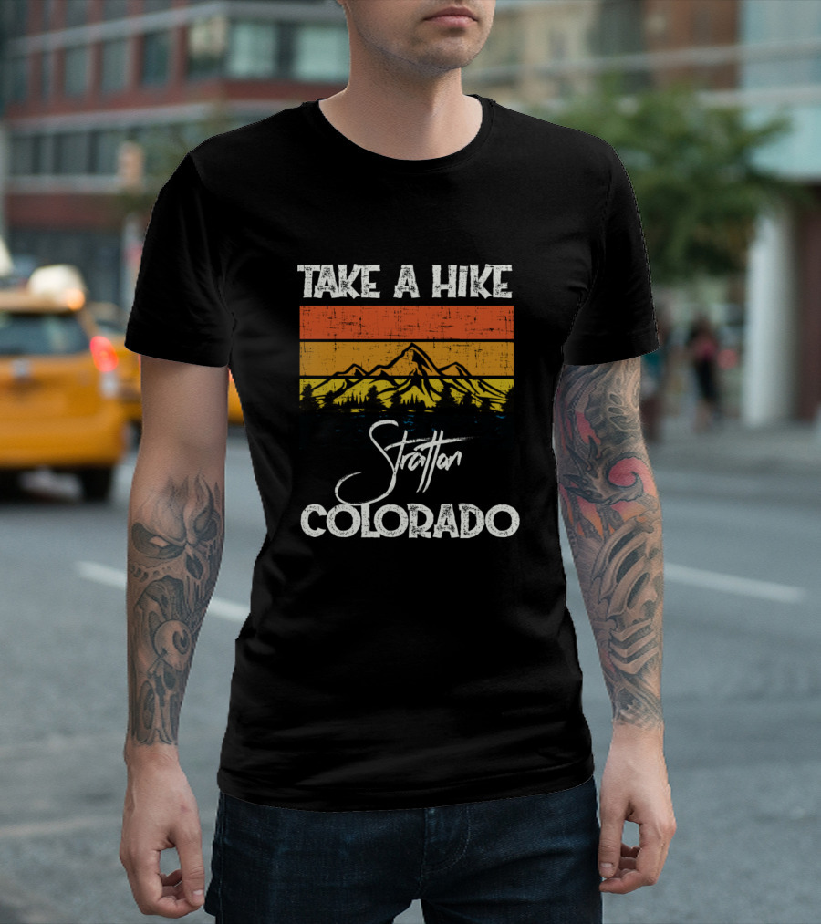 Take A Hike Stratton Colorado Vintage Mountain Sunset T-Shirt