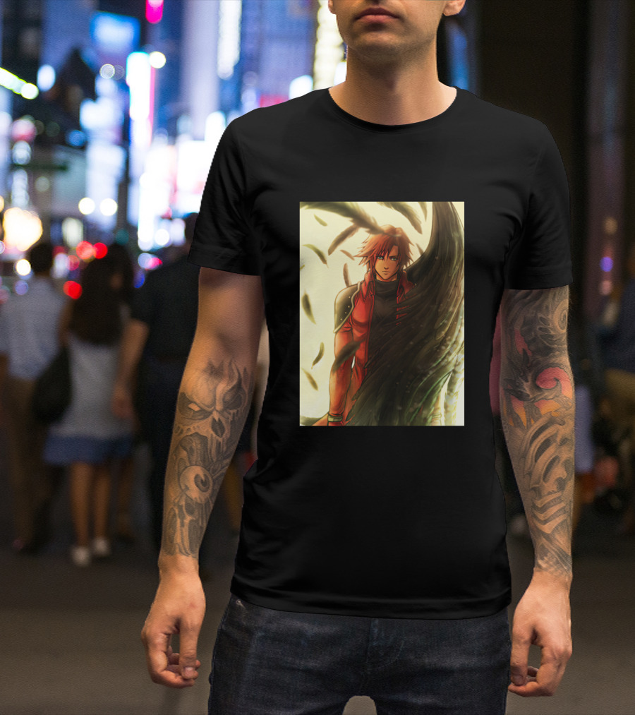 First Class Military Anime Winged Warrior Character T-Shirt