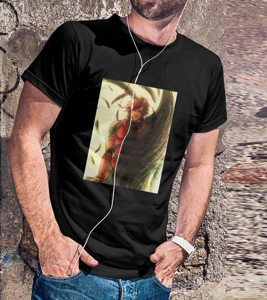 First Class Military Anime Winged Warrior Character T-Shirt