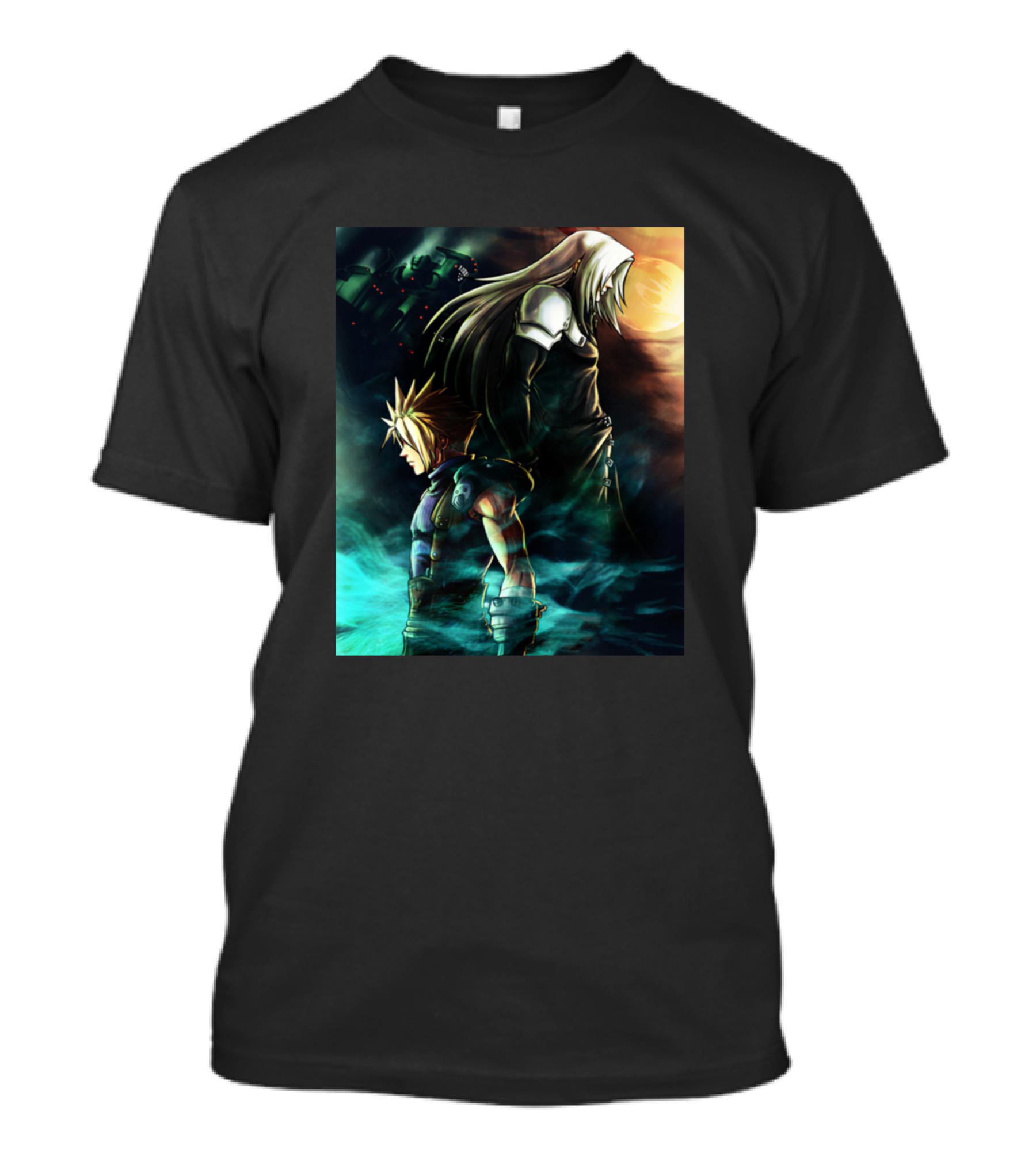 Final Fantasy Battle Scene With Cloud And Sephiroth Forever Soldier T-Shirt