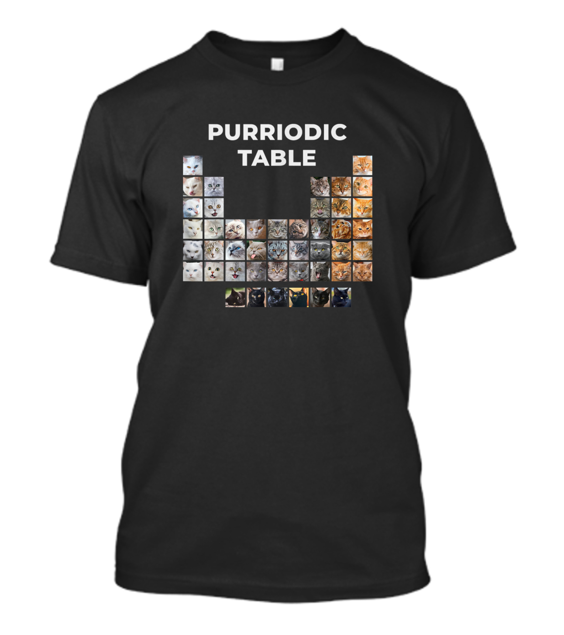 Purriodic Table Funny Cat Chemistry Pun Periodic Table For Me T-Shirt
