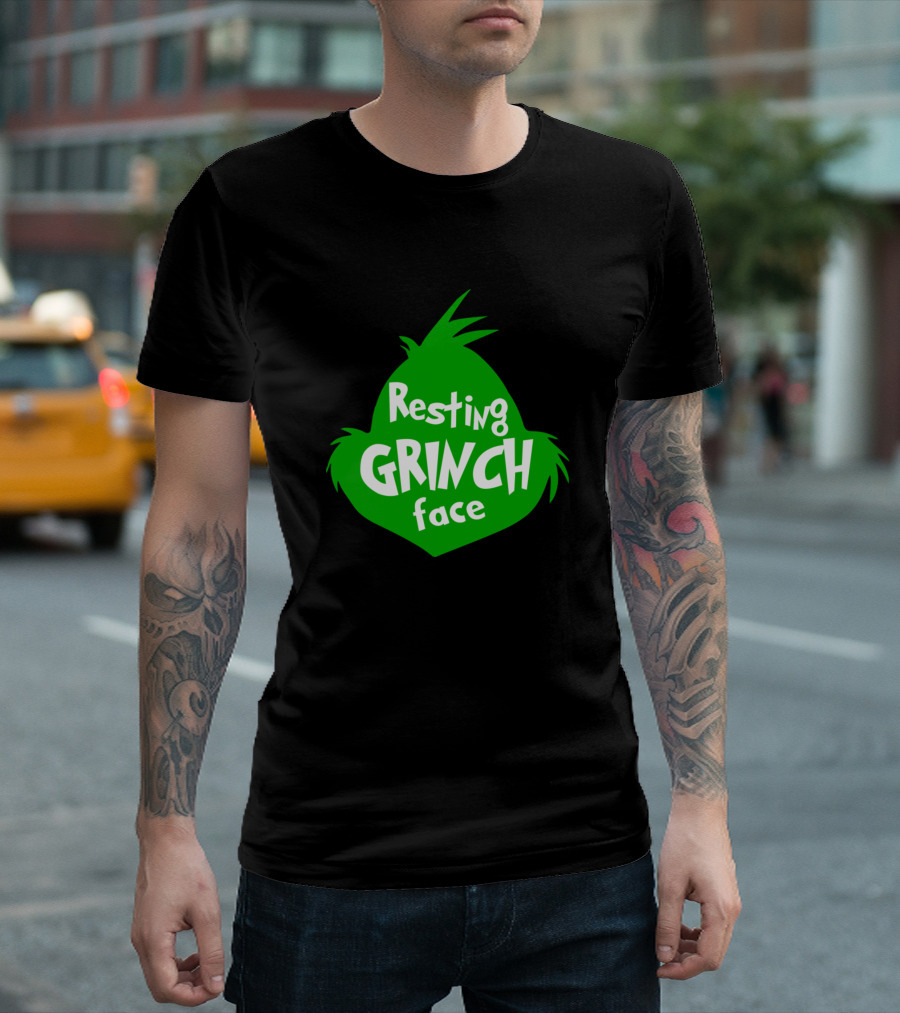 Funny Christmas Resting Grinch Face T-Shirt