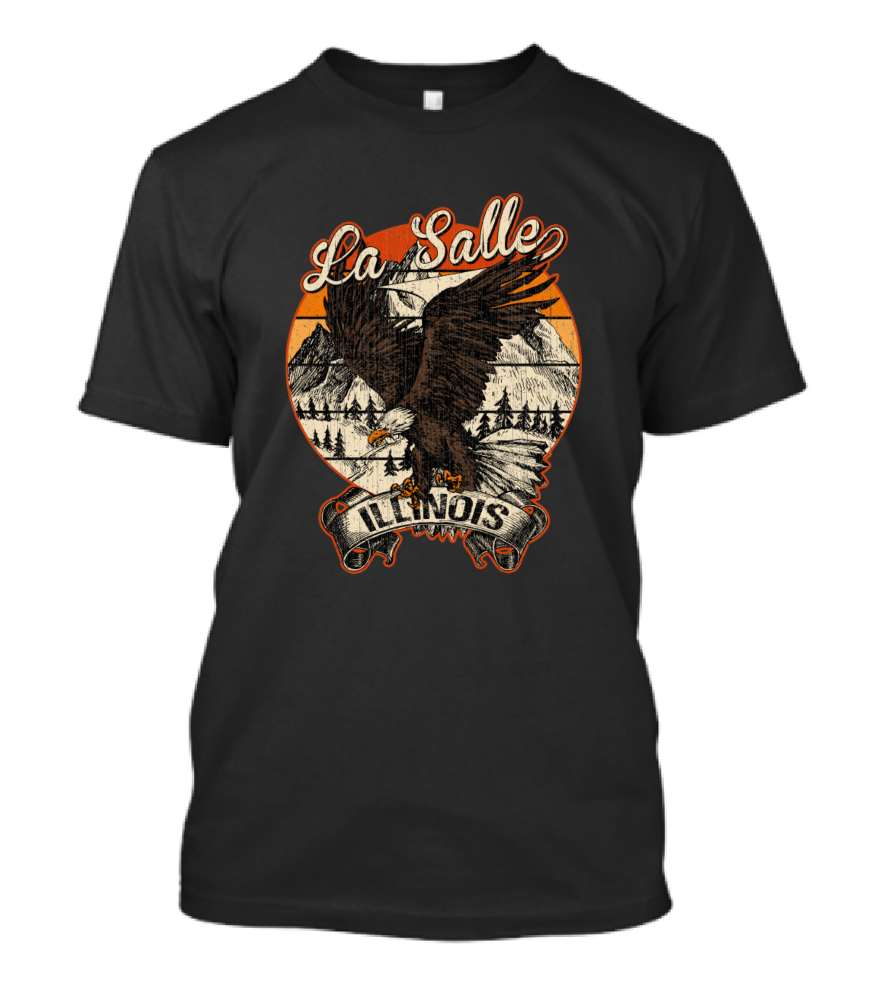 La Salle Illinois Bald Eagle Retro Vintage Aesthetic T-Shirt