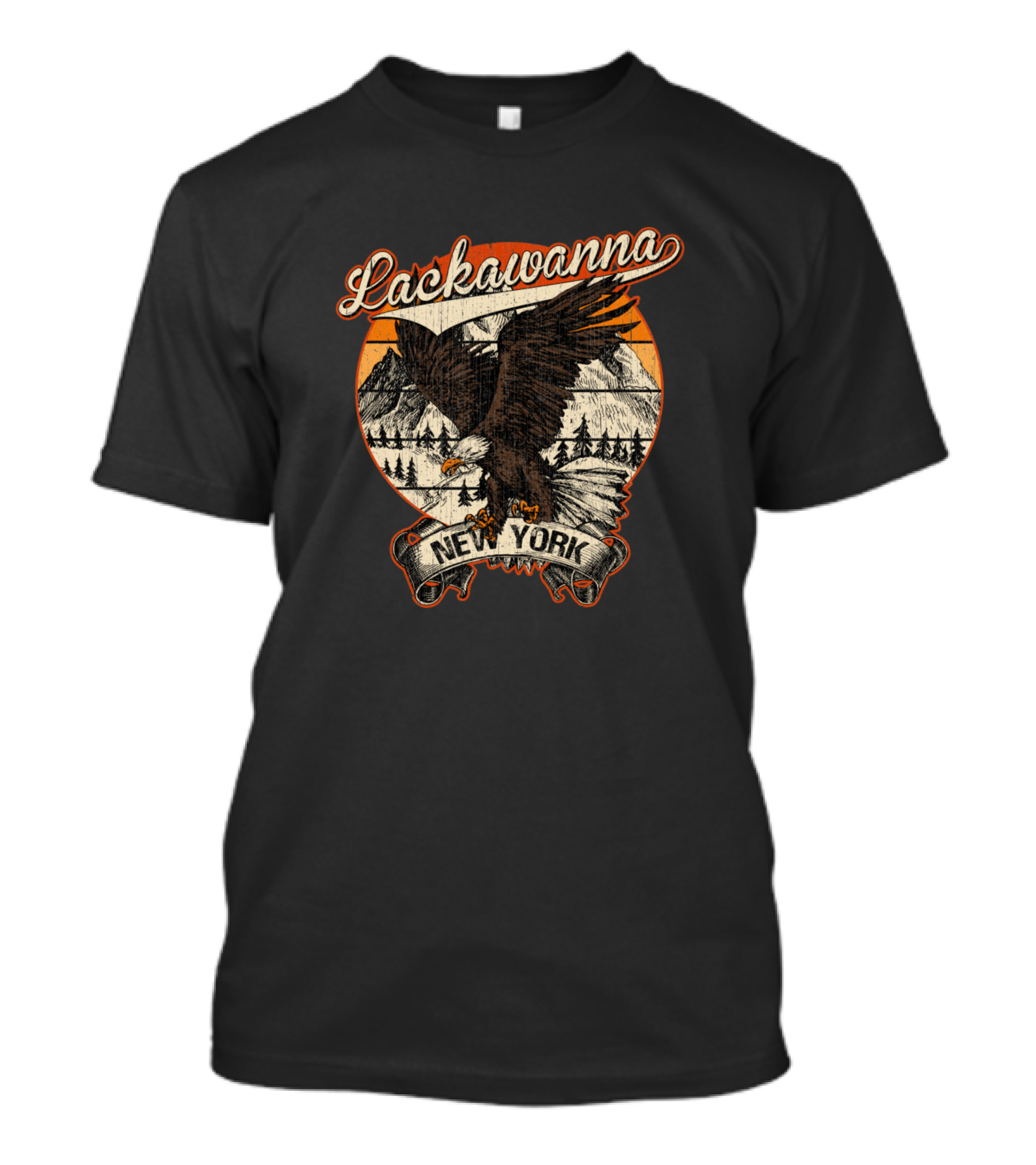 Lackawanna New York Bald Eagle Retro Vintage Aesthetic T-Shirt