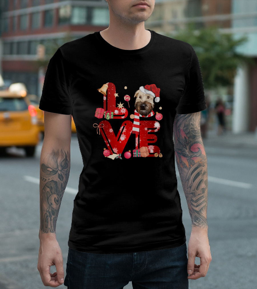 Love Soft Coated Wheaten Terrier Christmas Holiday T-Shirt