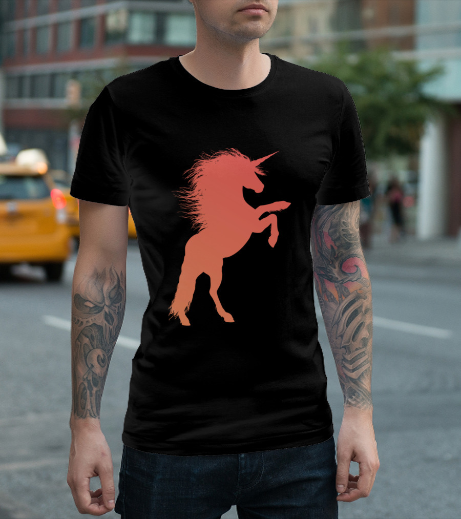 Orange Gradient Unicorn T-Shirt
