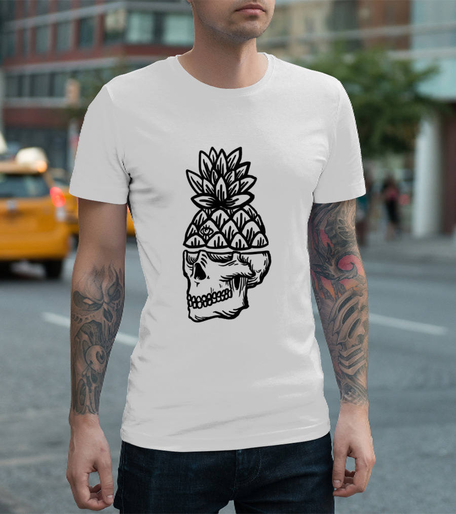 Pineaskull Skull Pineapple Head T-Shirt