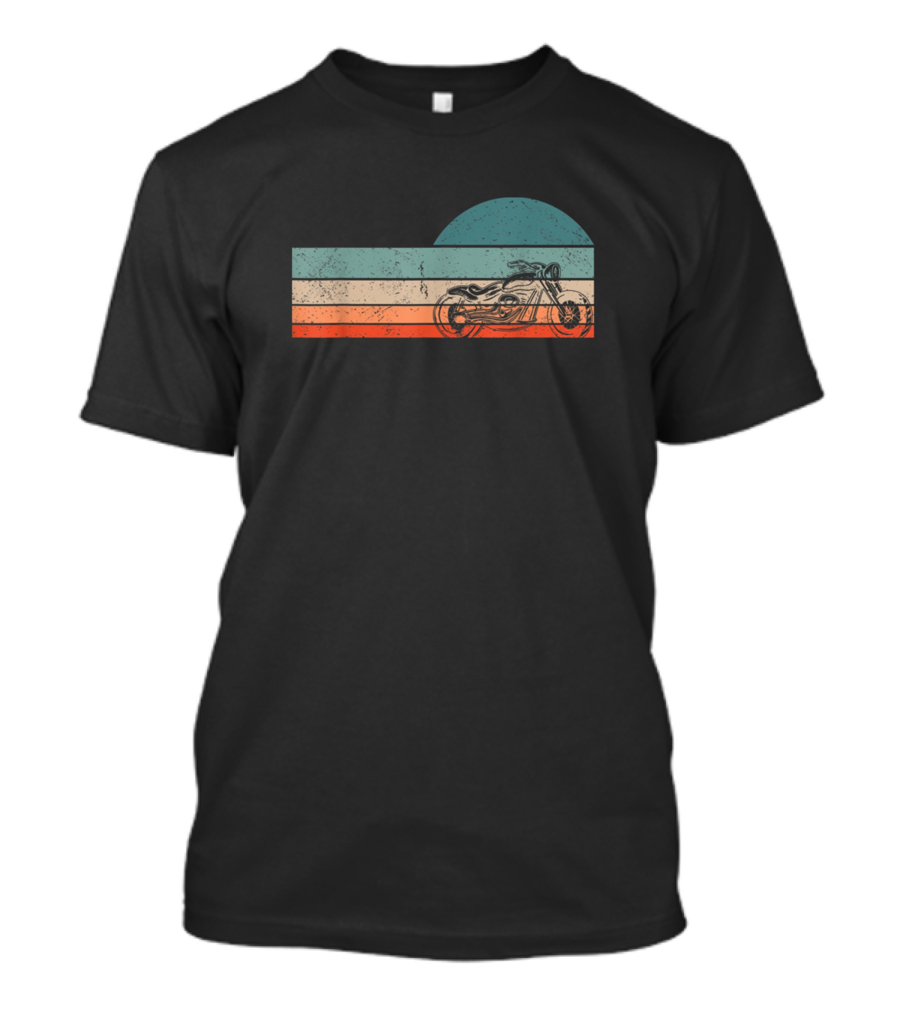 Retro Vintage Motorcycle Sunset Scene Biker T-Shirt