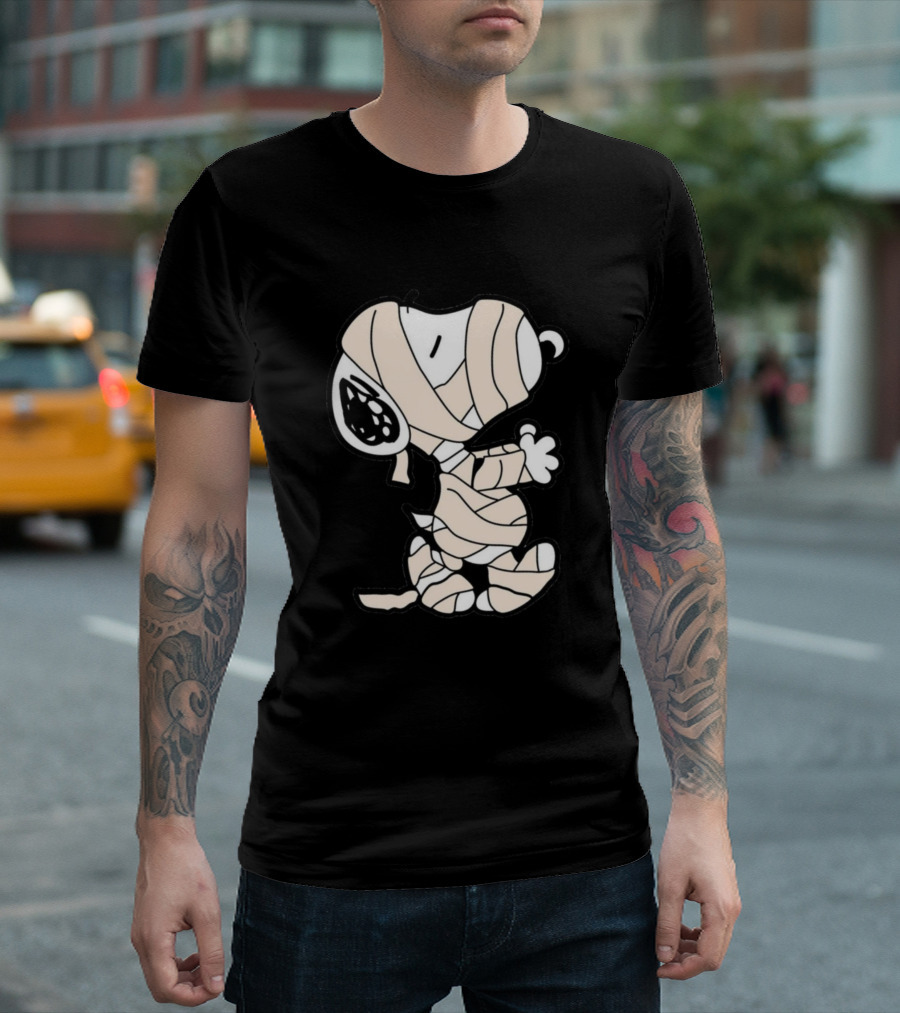 Snoopy Wrapped As Mummy Halloween Peanuts Character T-Shirt