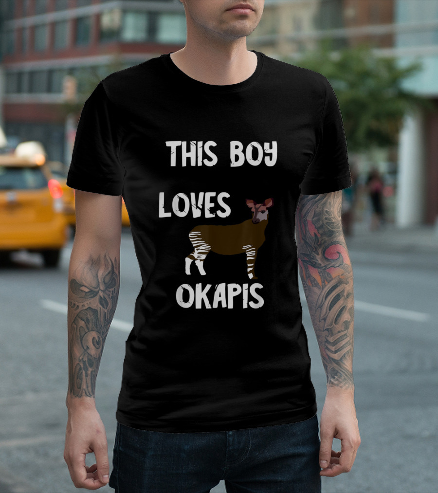 This Boy Loves Okapis Congolese Zebra Giraffe Forest T-Shirt