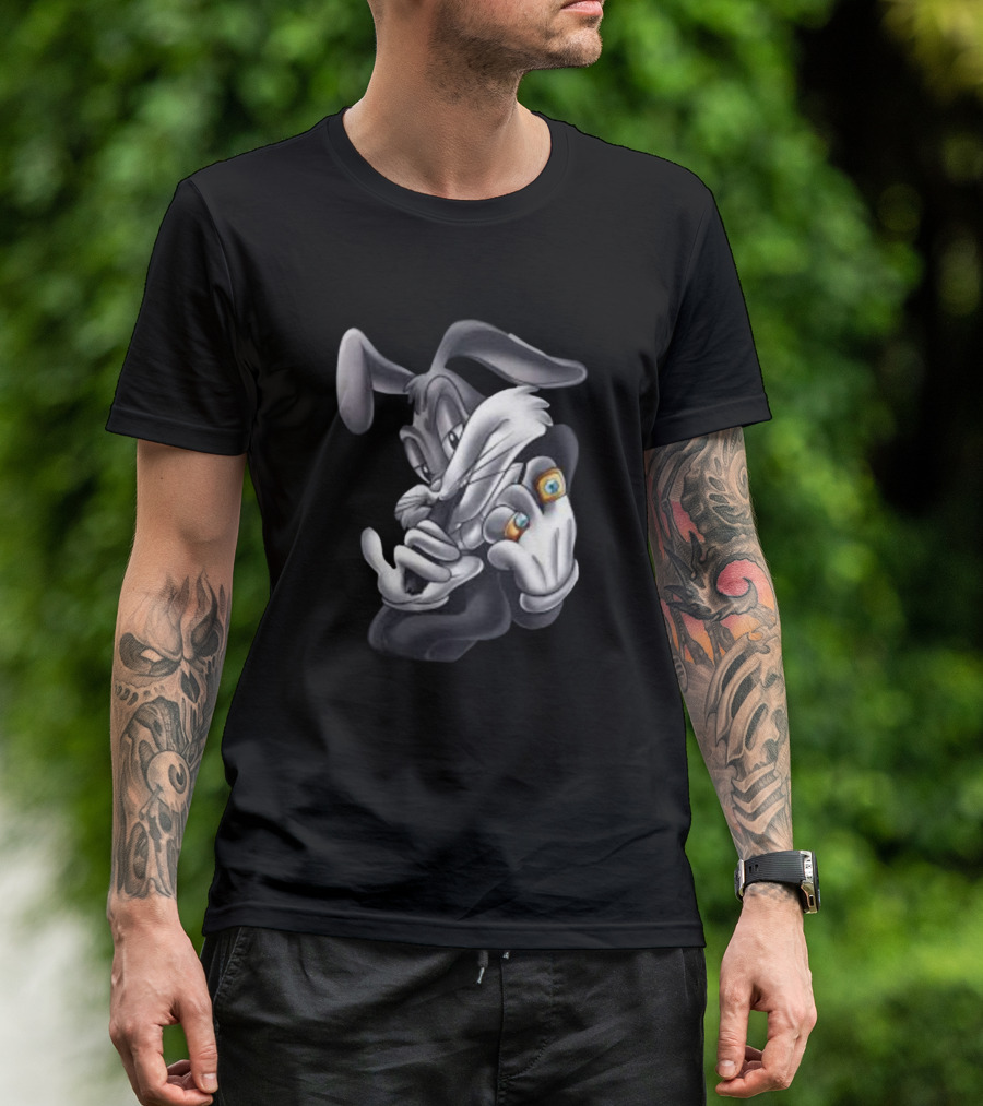 Thugz Bunny Cartoon Character With Jewelry And Attitude T-Shirt