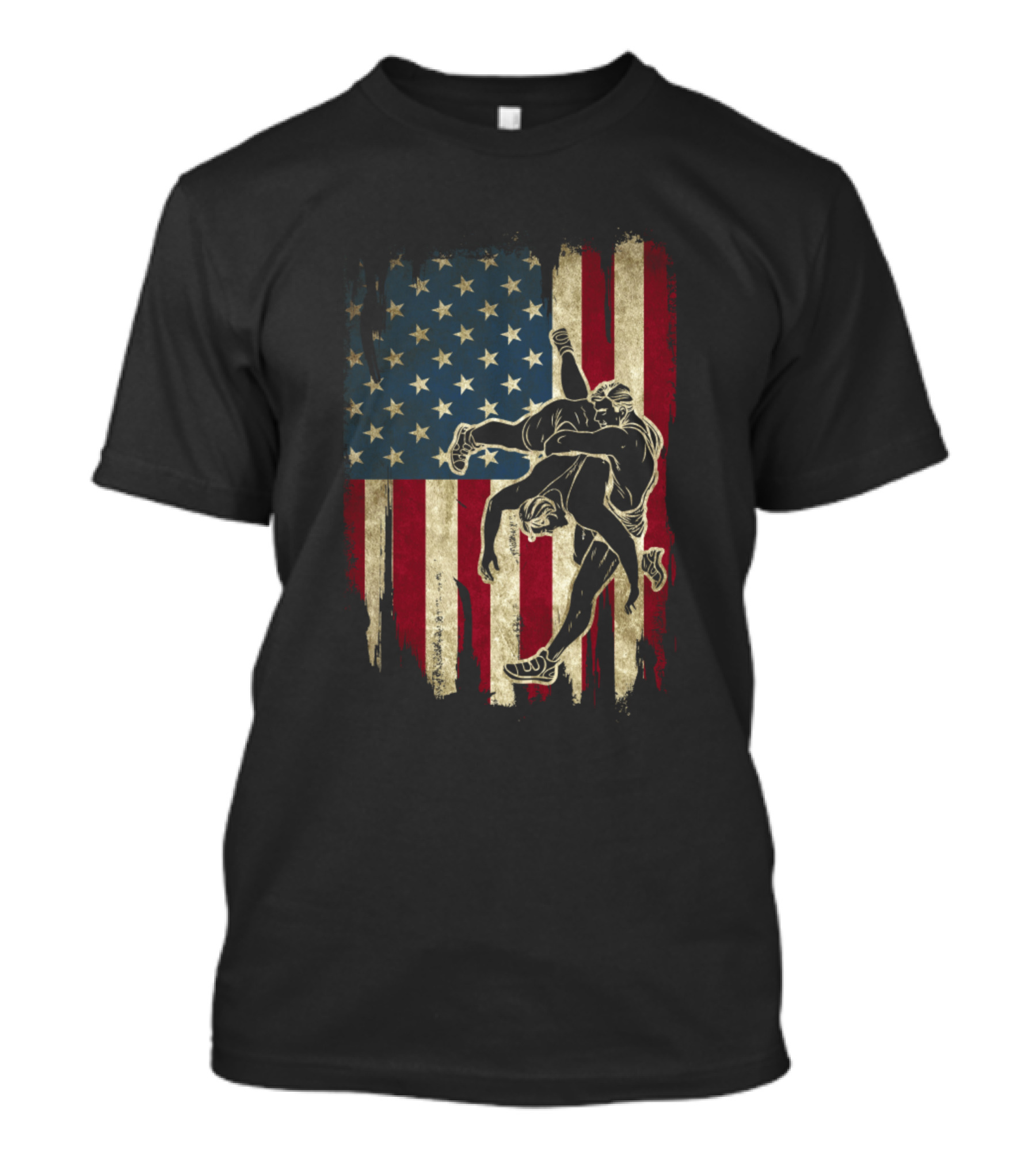Usa Flag Wrestling American Flag Wrestle T-Shirt
