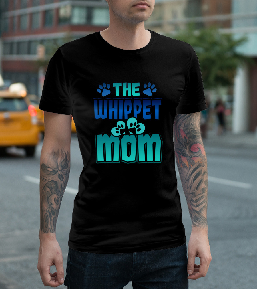 The Whippet Mom Whippet Lover Paw Prints T-Shirt