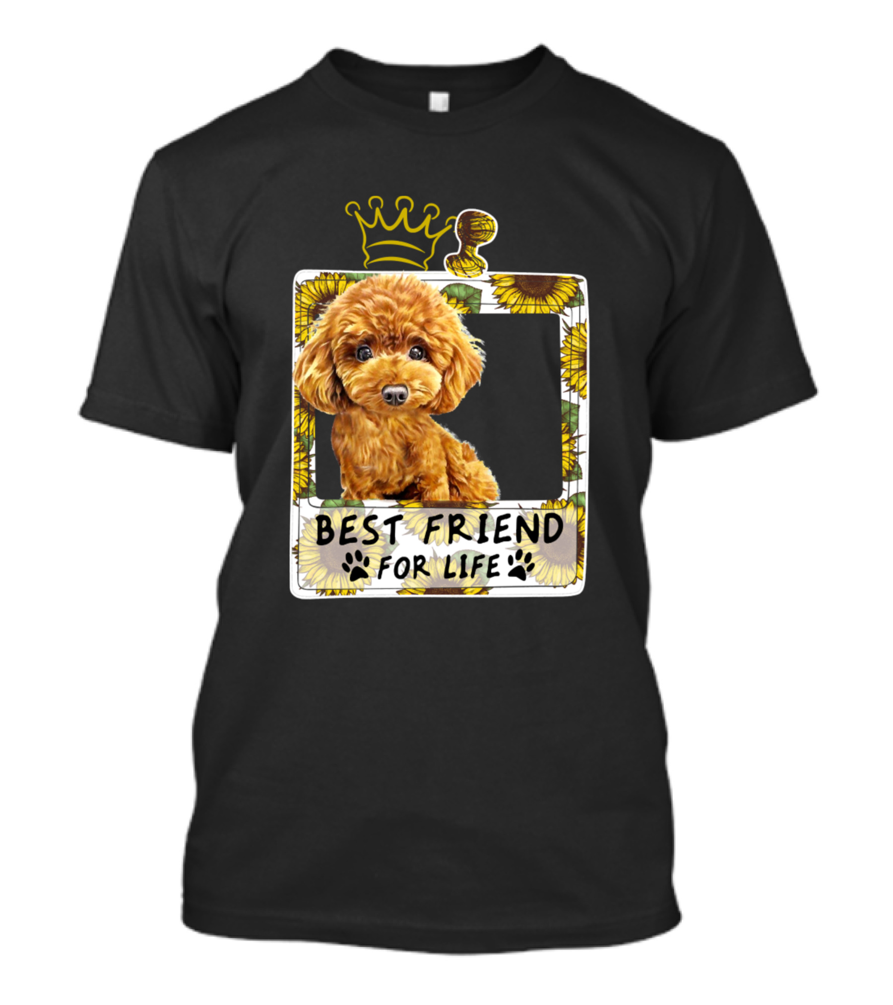 Best Friend For Life Poodle Sunflower Crown T-Shirt