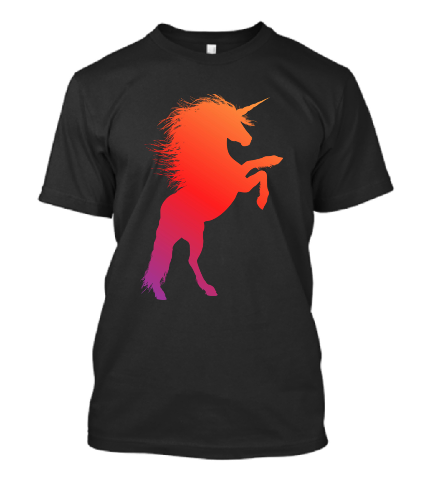 Purple And Orange Gradient Unicorn T-Shirt