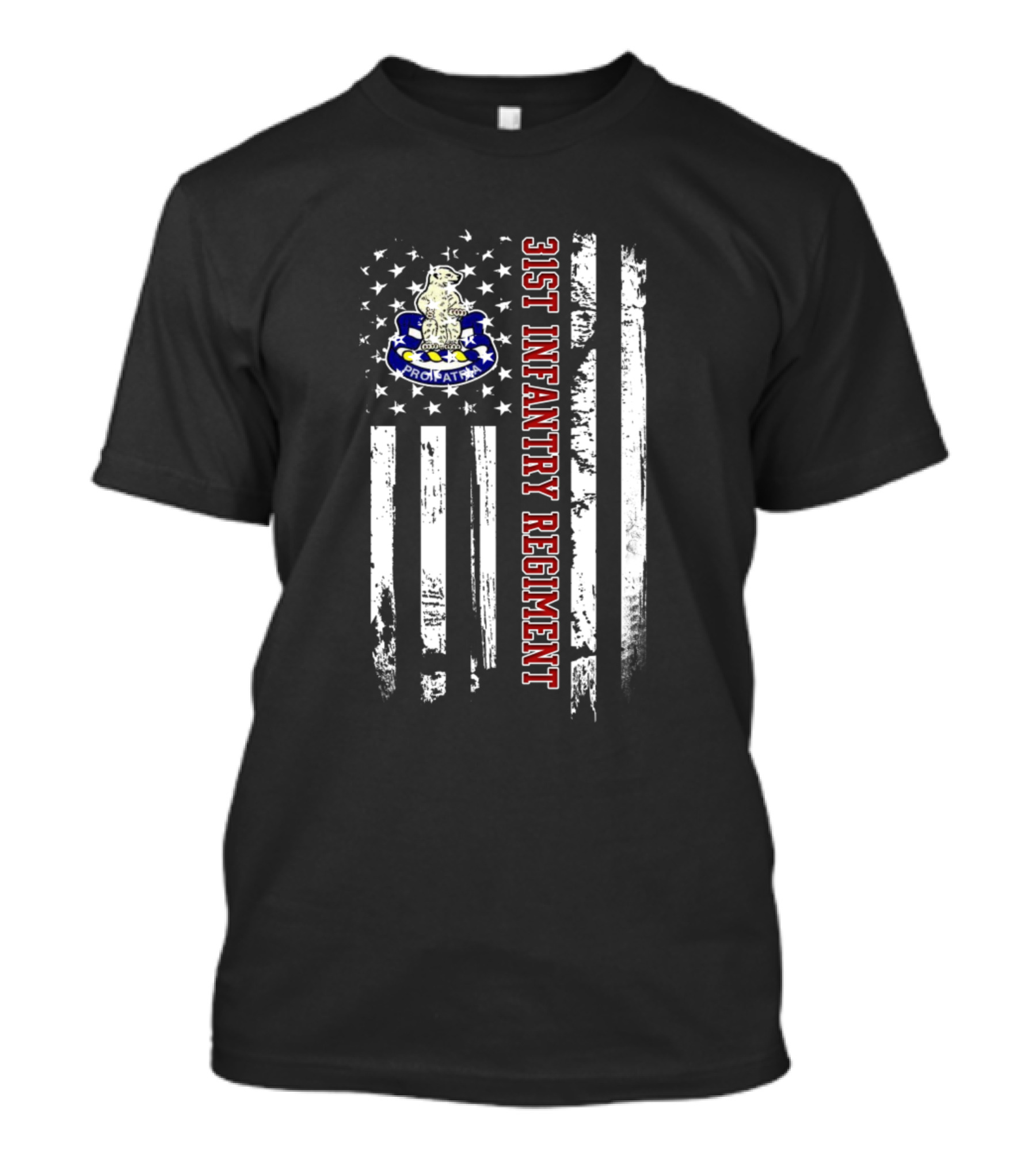 31St Infantry Regiment Pro Patria American Flag T-Shirt