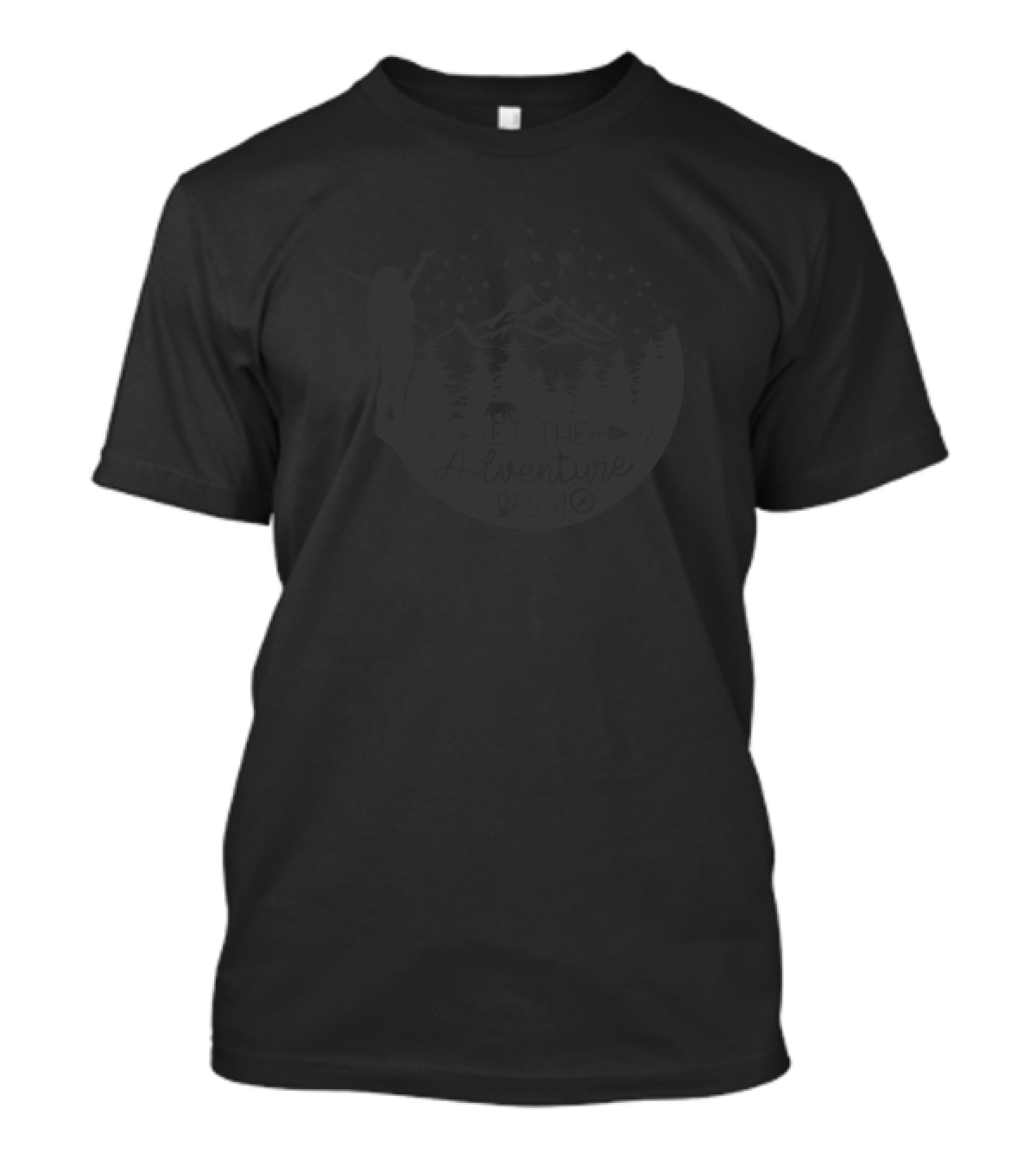 Let The Adventure Begin Mountain Forest Night Sky T-Shirt