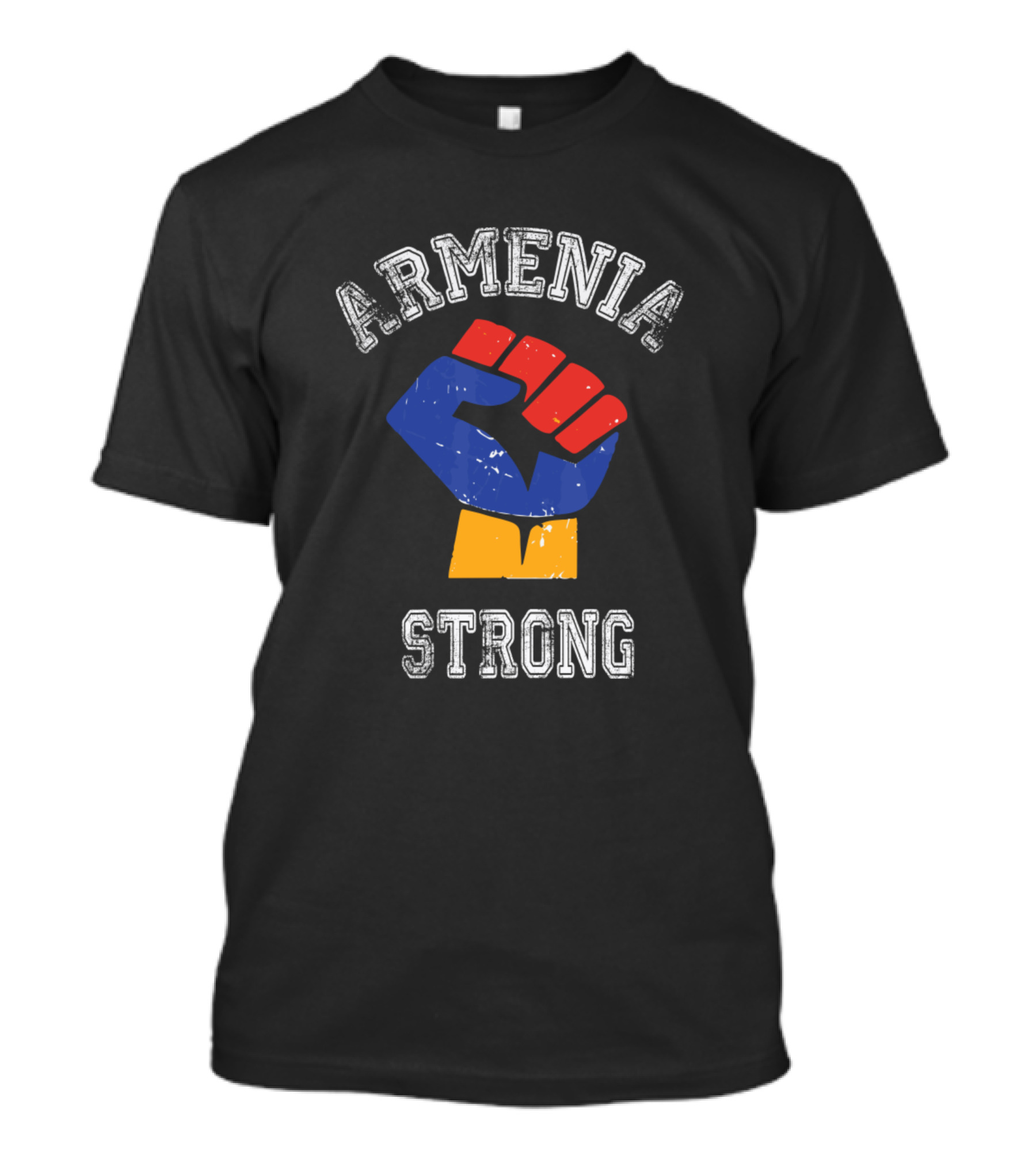 Armenia Strong Raised Fist Tricolor T-Shirt
