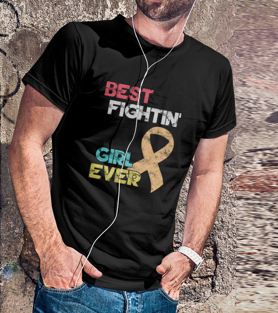 Best Fightin' Girl Ever Endometrial Cancer Awareness T-Shirt