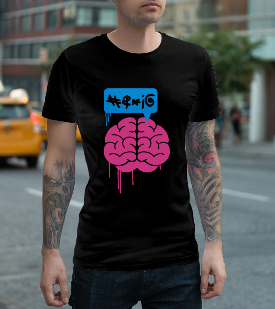 Brain with Graffiti Speech Bubble T-Shirt